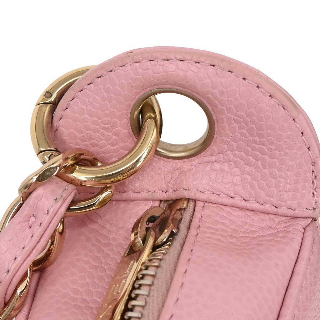 Chanel 2003-2004 Pink Caviar Skin Hobo Shoulder Bag
