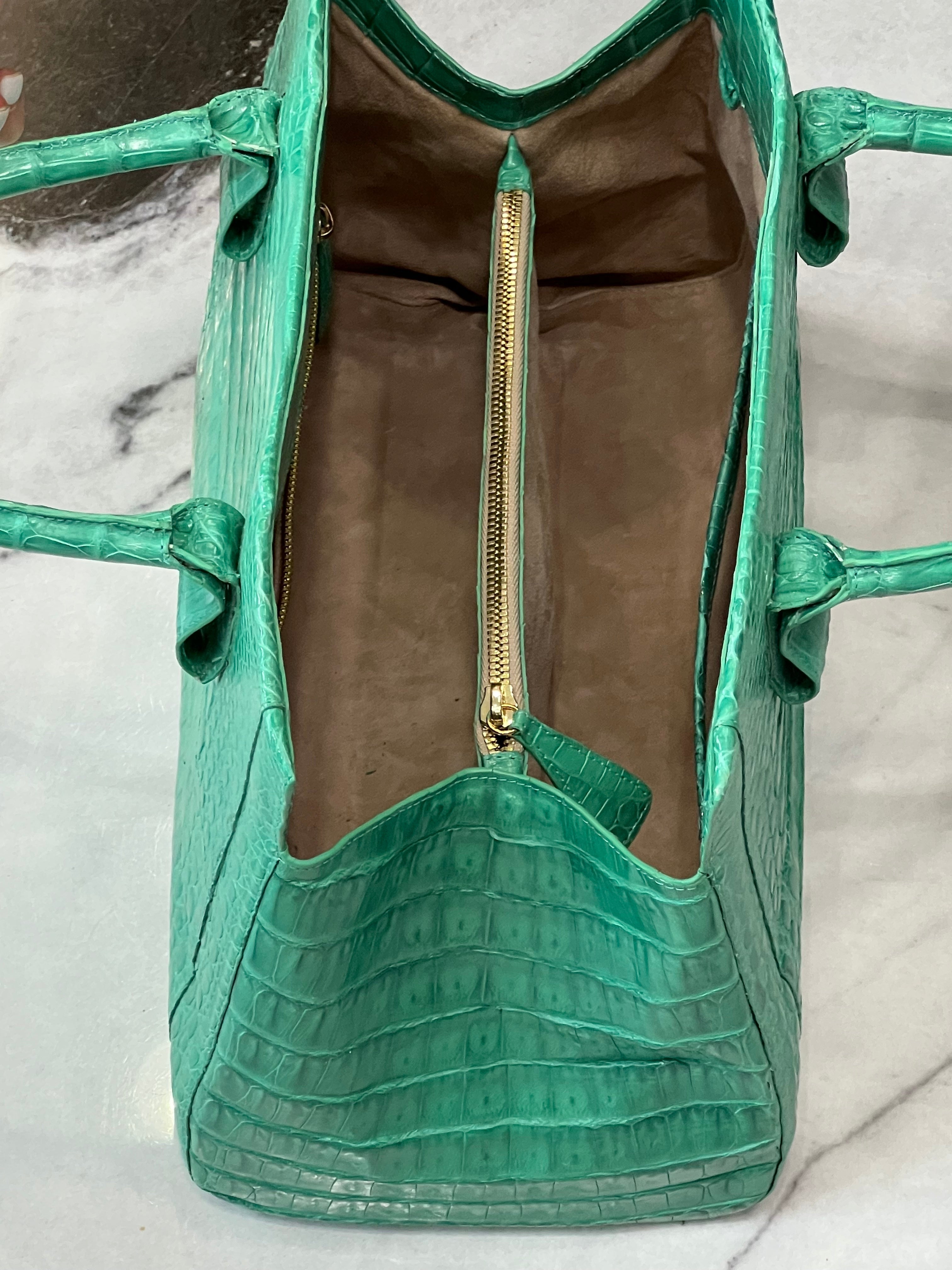 NANCY GONZALEZ CROC EMBOSSED TOTE BAG