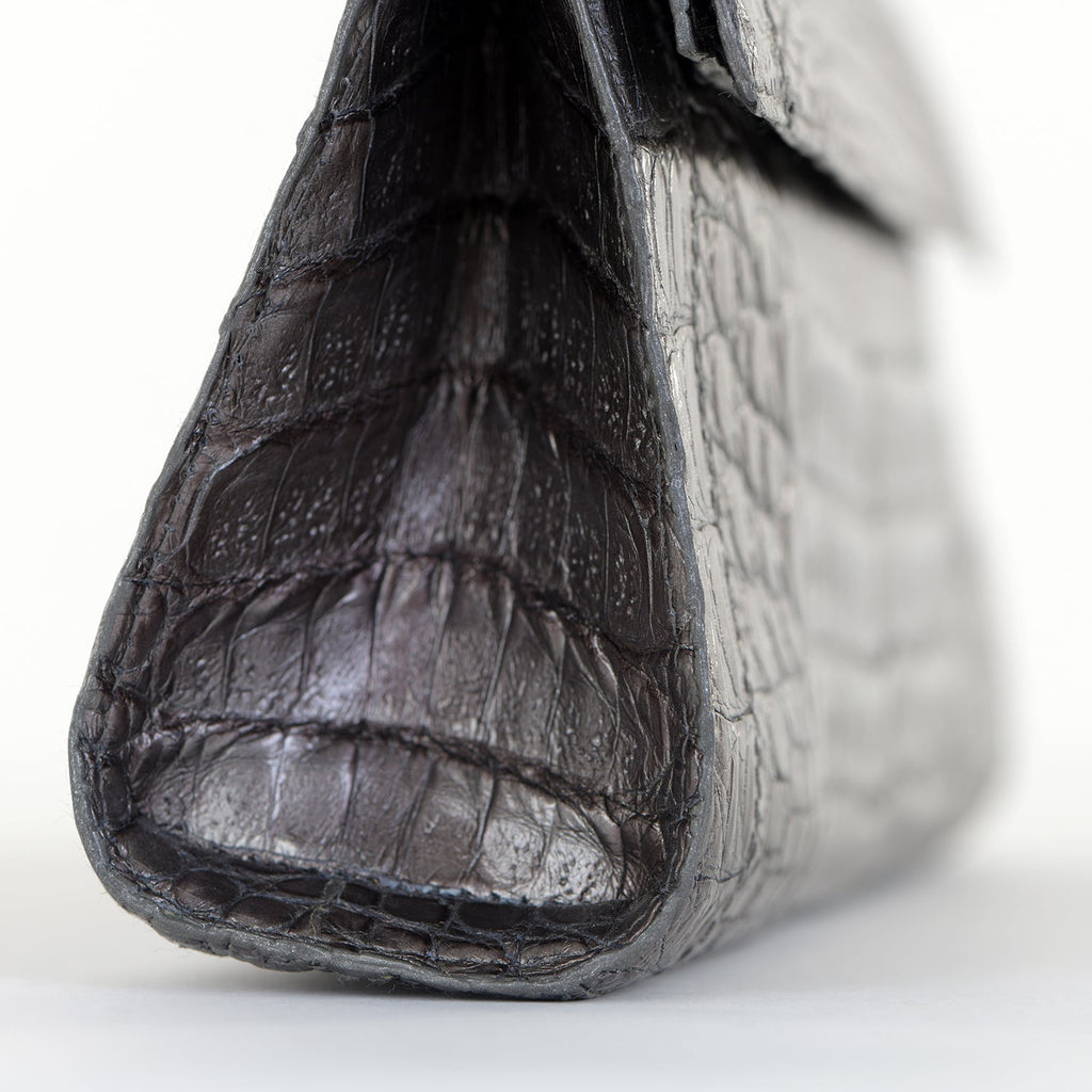 Puta Metallic Croc Clutch