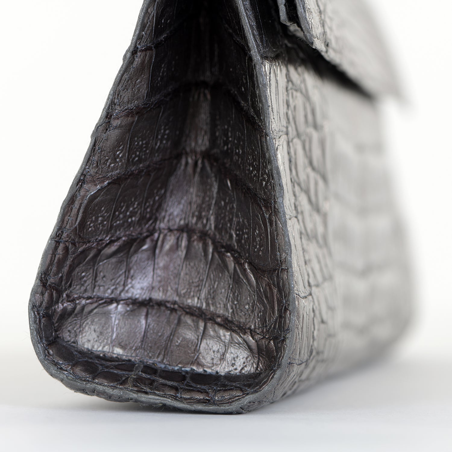 Puta Metallic Croc Clutch
