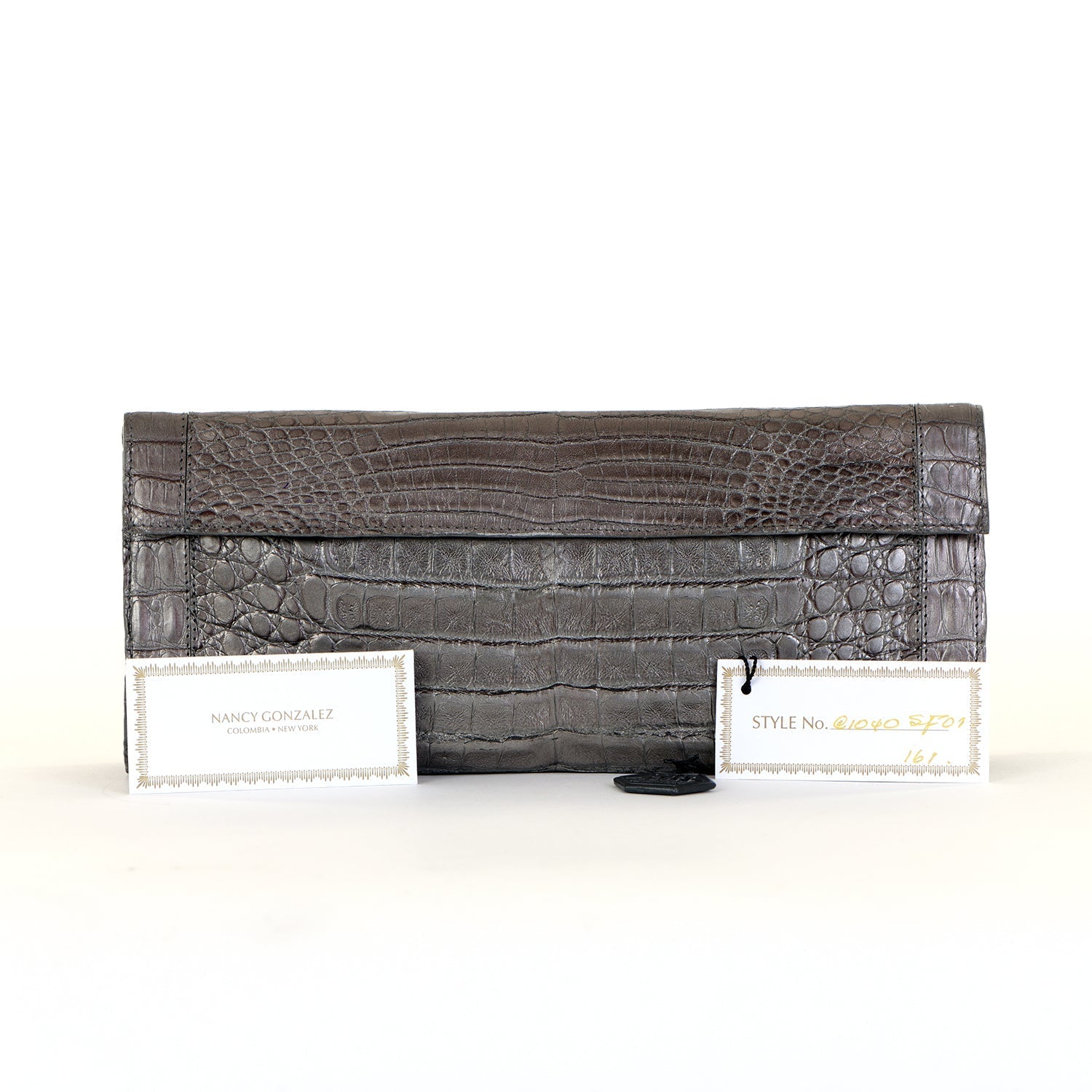 Puta Metallic Croc Clutch