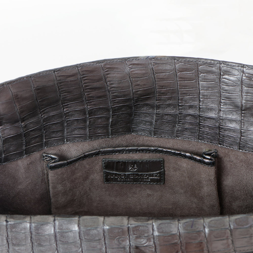 Puta Metallic Croc Clutch