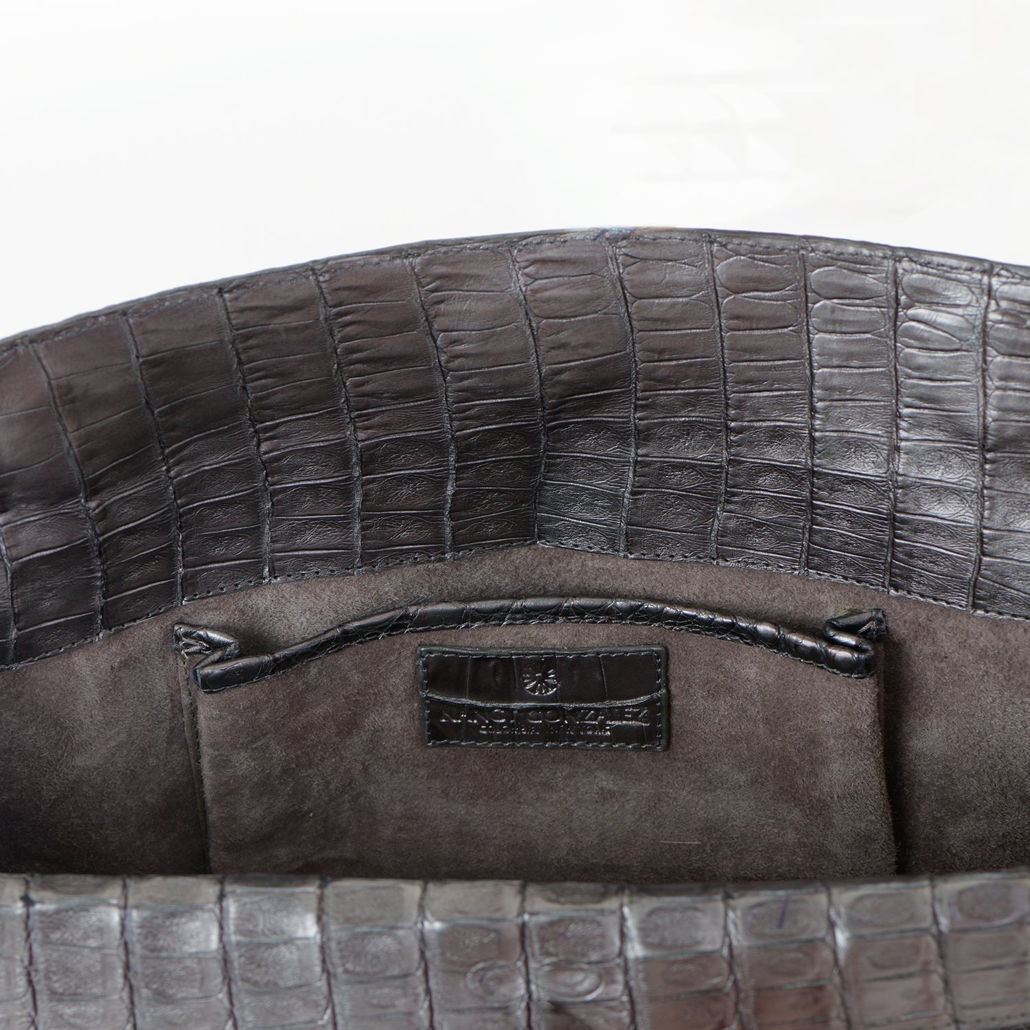 Puta Metallic Croc Clutch