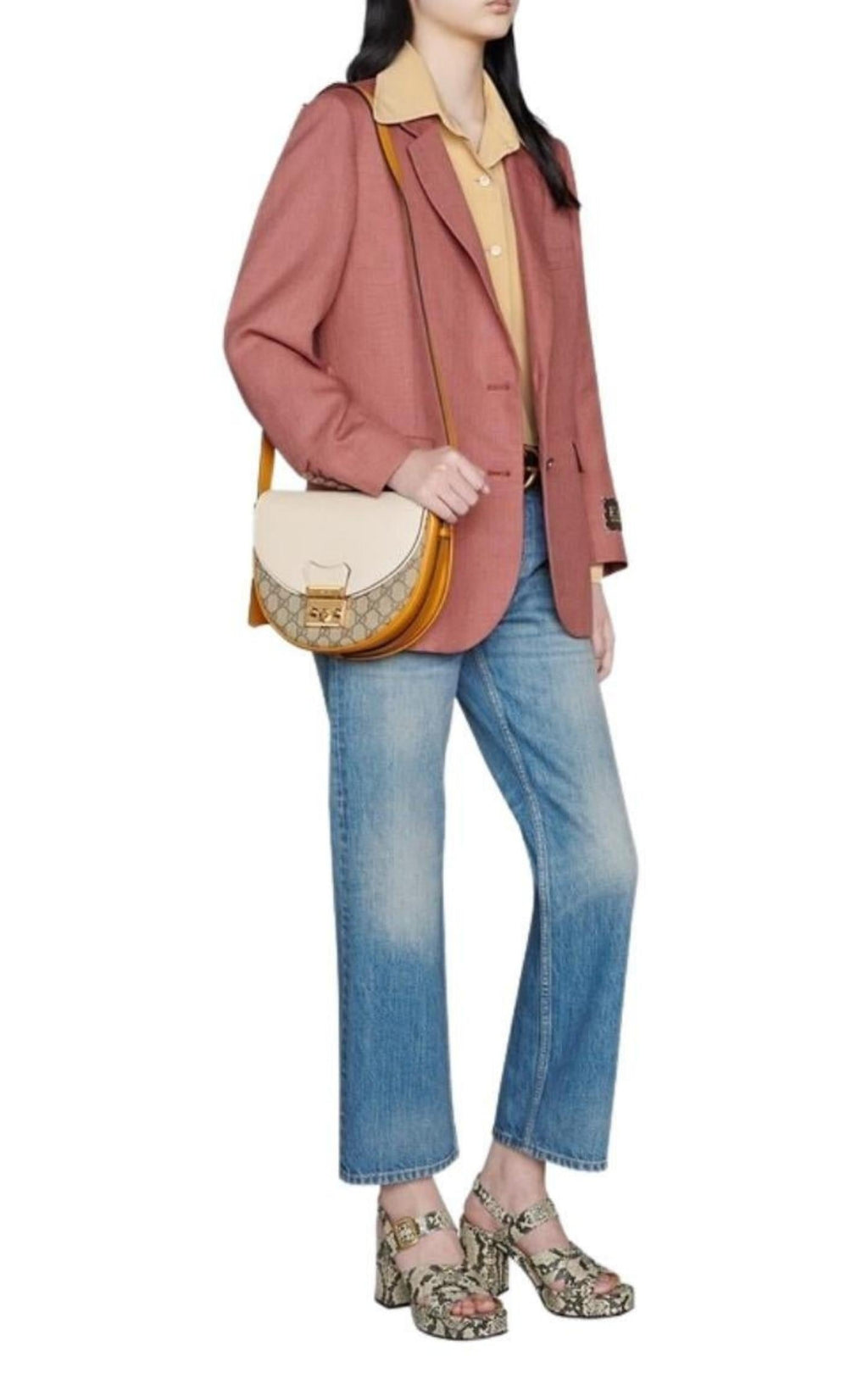 Natural Padlock GG Small Leather Shoulder Bag