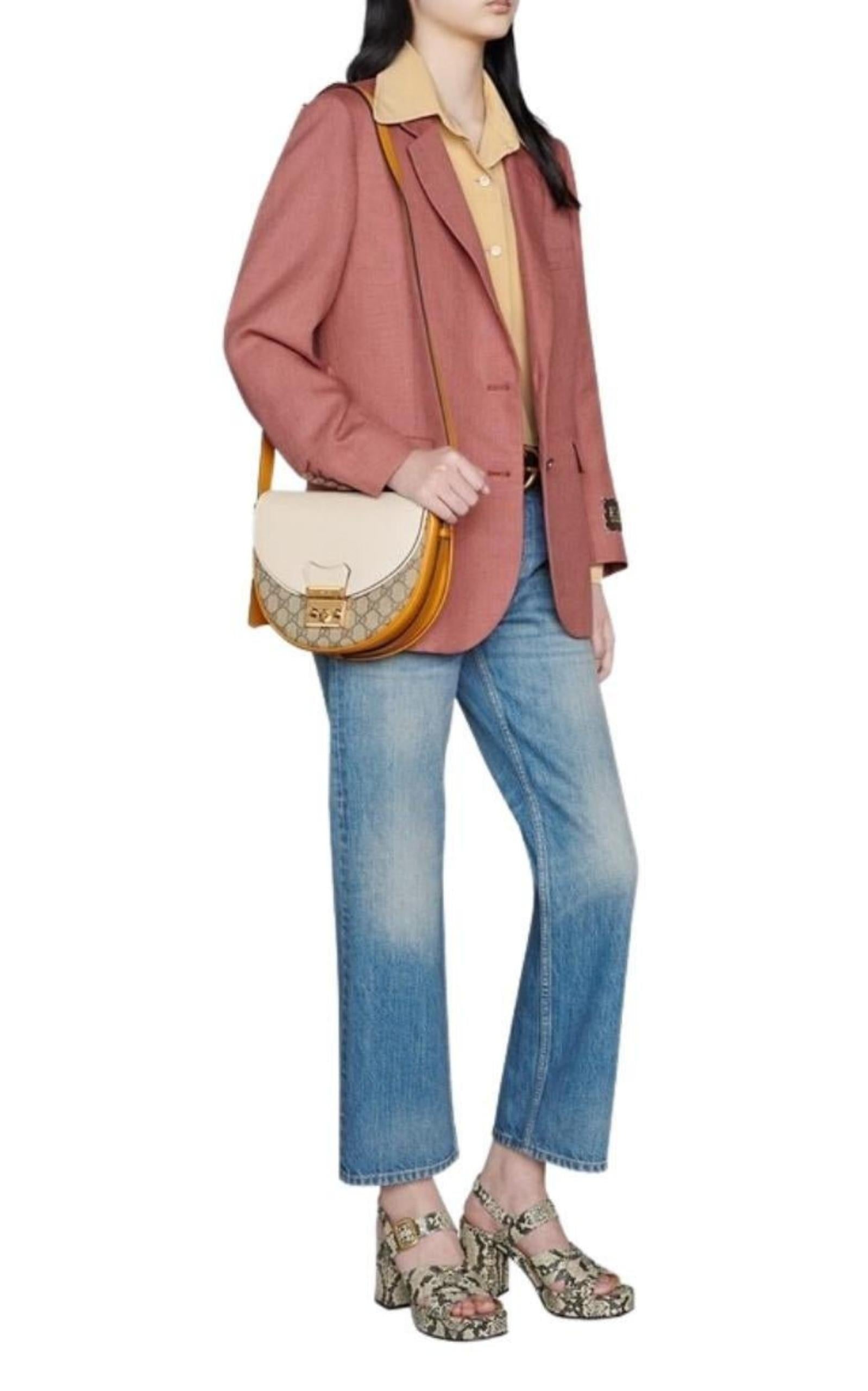 Natural Padlock GG Small Leather Shoulder Bag
