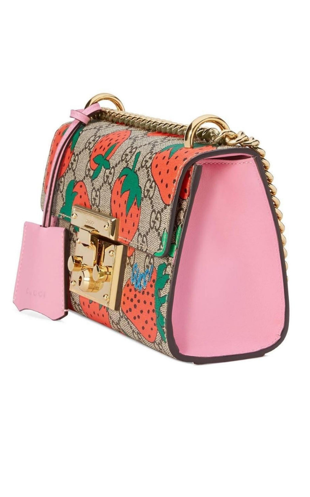 Padlock Gg Strawberry Small Shoulder Bag