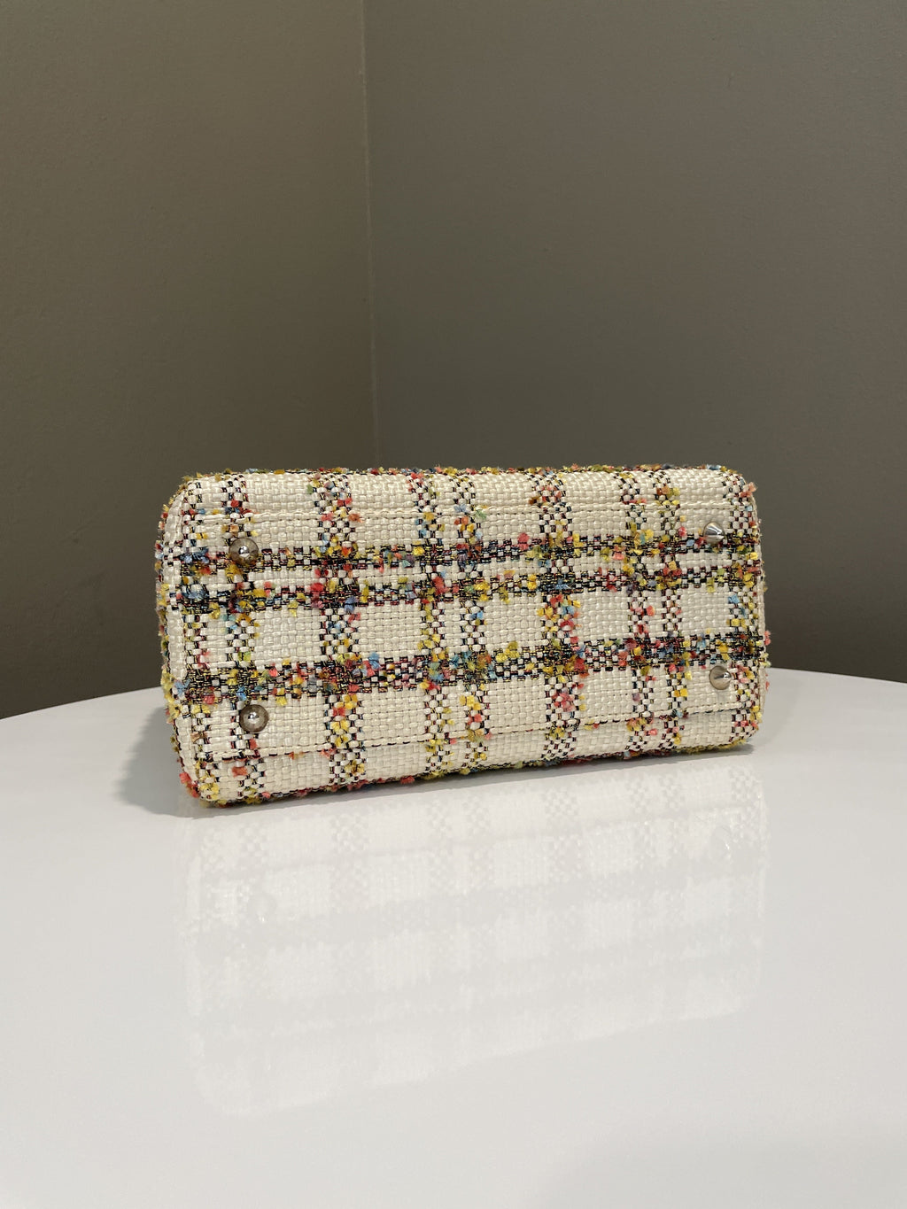 Dior Classic Lady Dior Orange / Cream Tweed