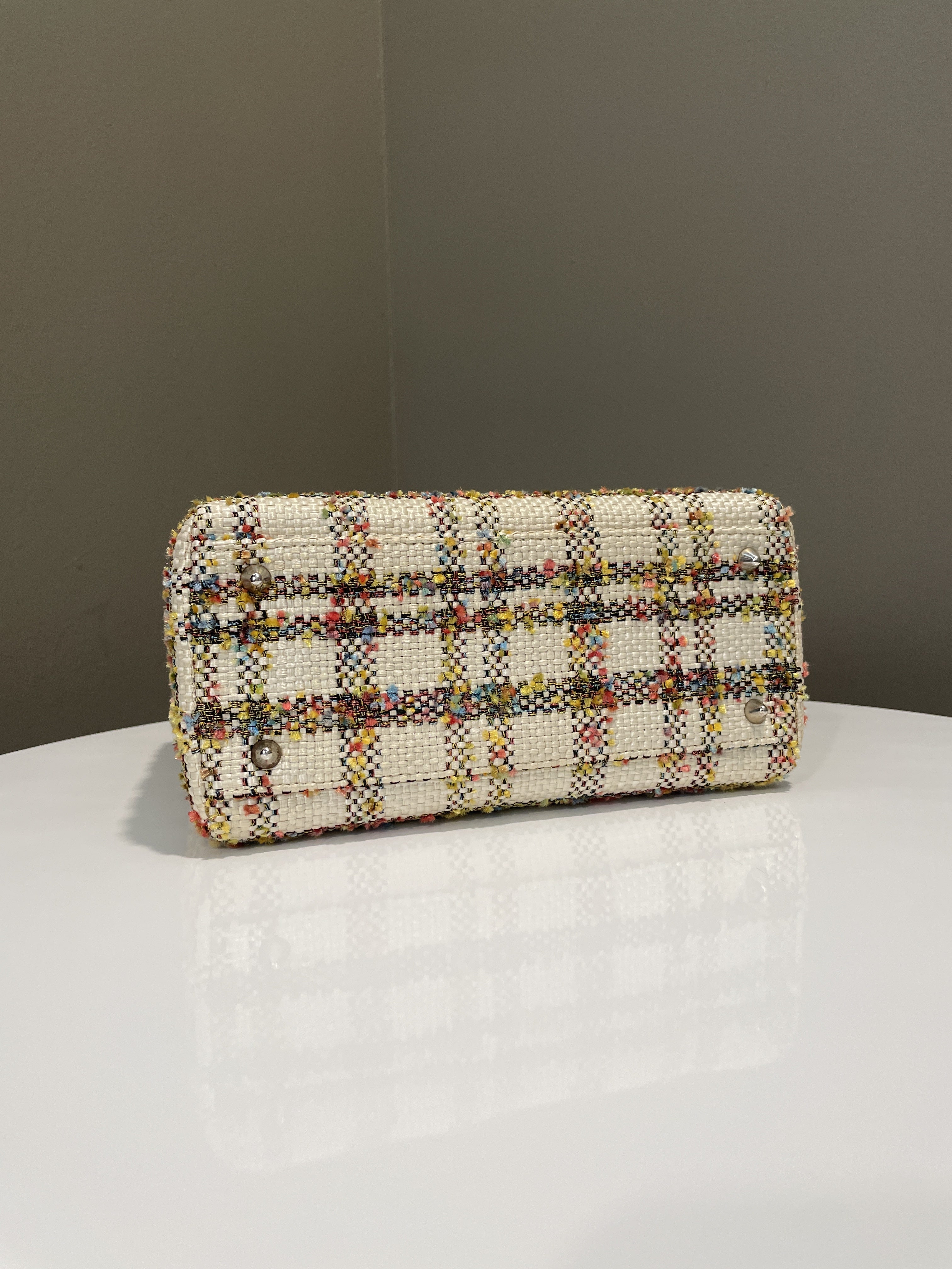 Dior Classic Lady Dior Orange / Cream Tweed