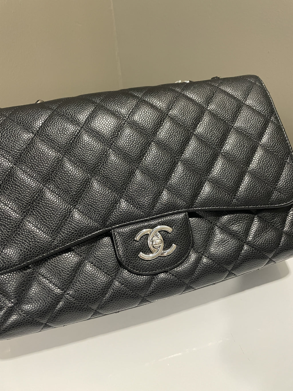 Chanel Classic Quilted Jumbo Single Flap Black Caviar