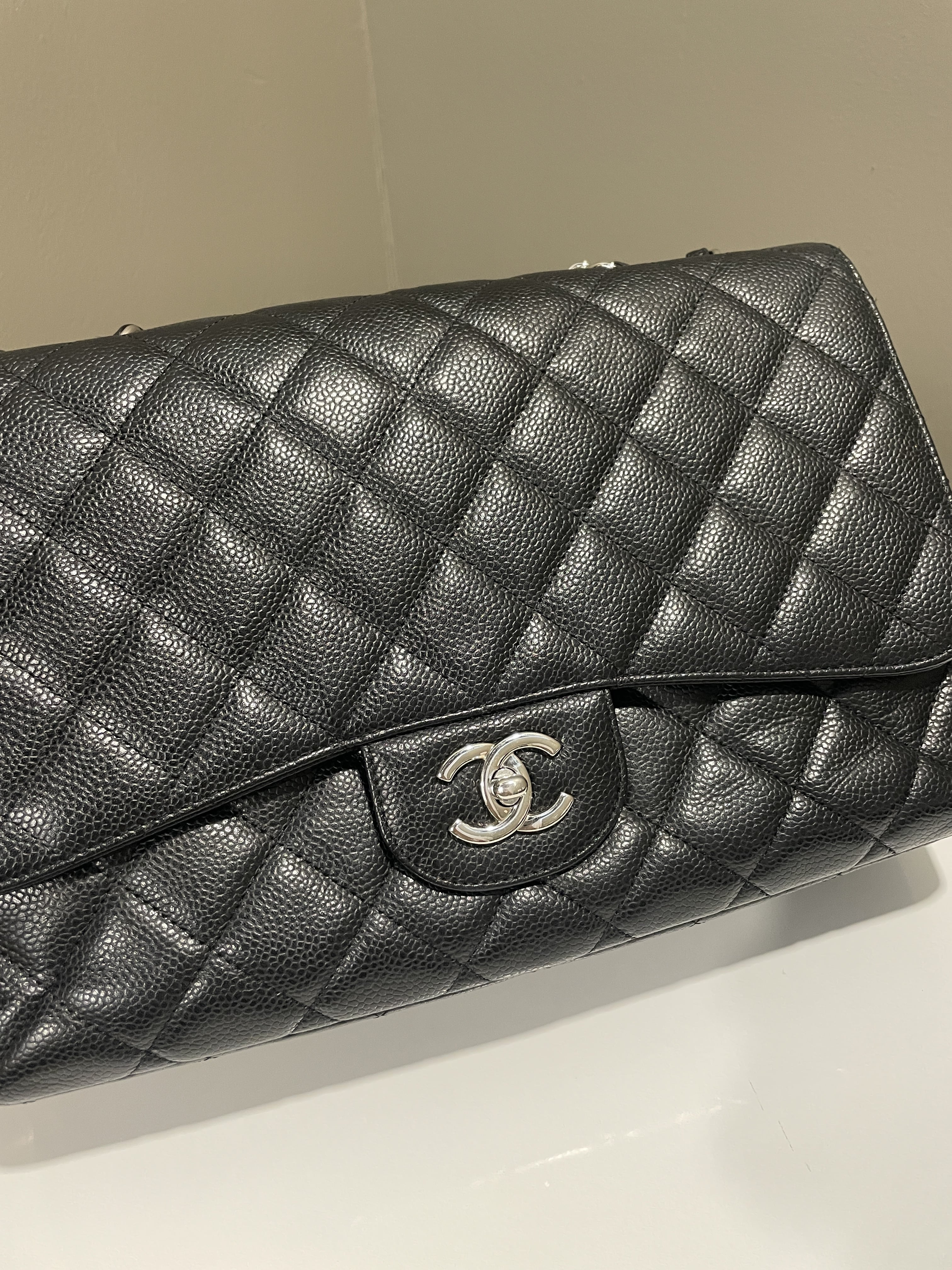 Chanel Classic Quilted Jumbo Single Flap Black Caviar
