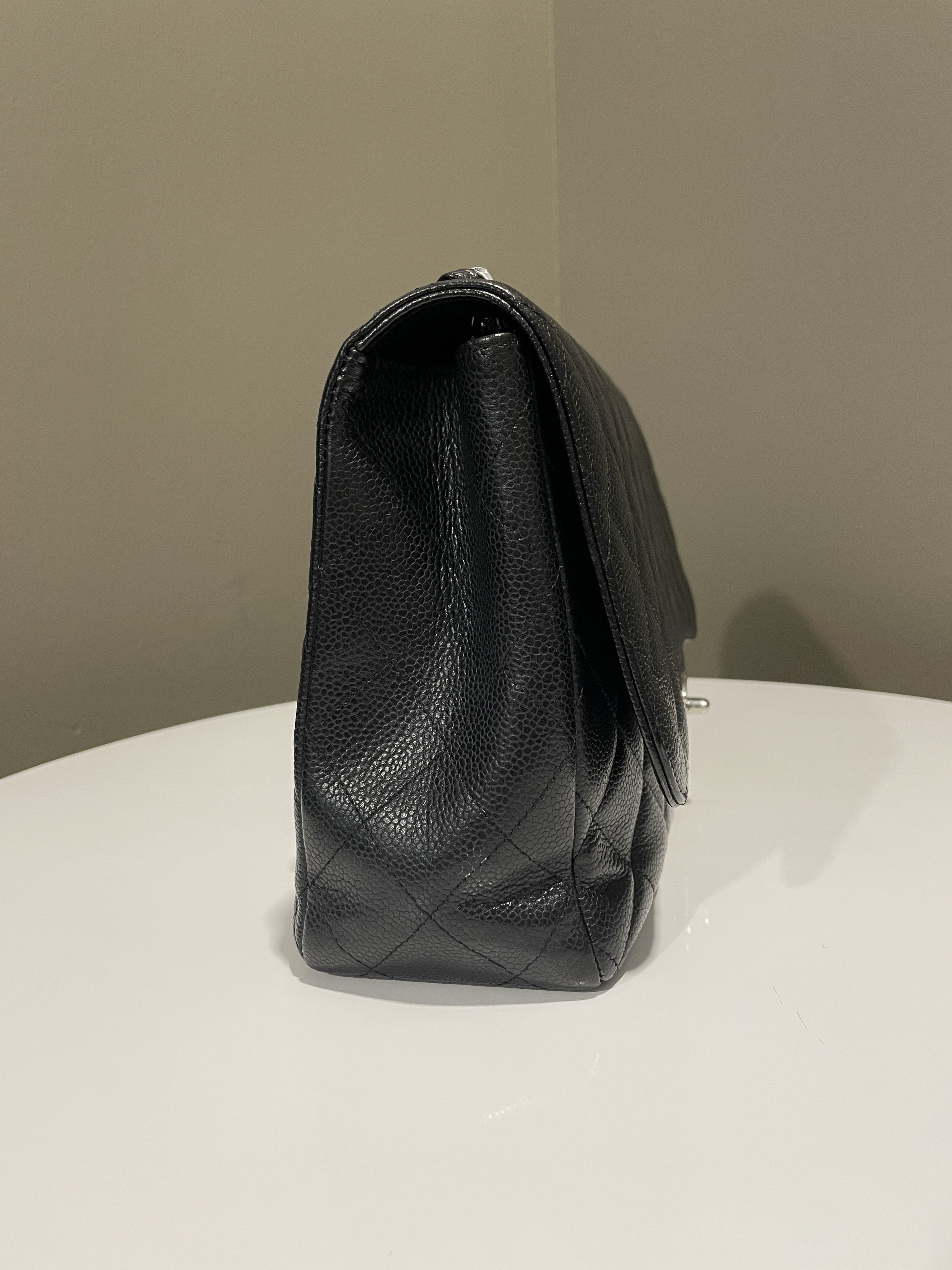 Chanel Classic Quilted Jumbo Single Flap Black Caviar