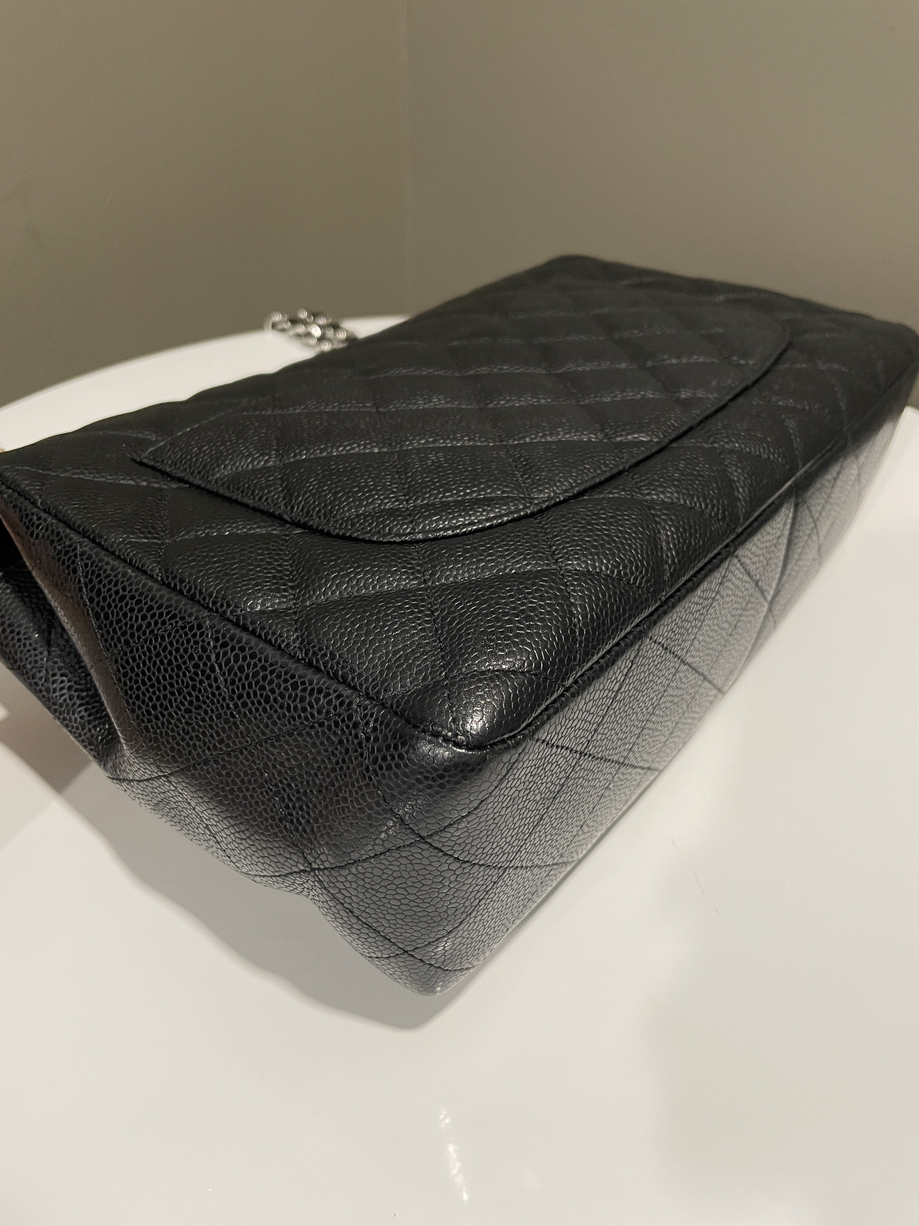 Chanel Classic Quilted Jumbo Single Flap Black Caviar