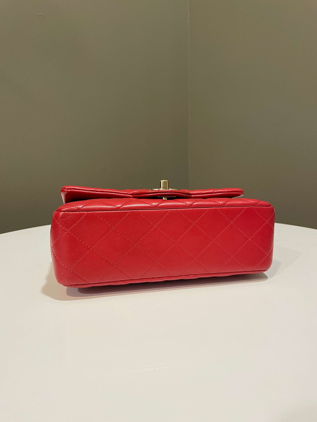 Chanel 20S Classic Quilted Mini Rectangular Dark Red Lambskin