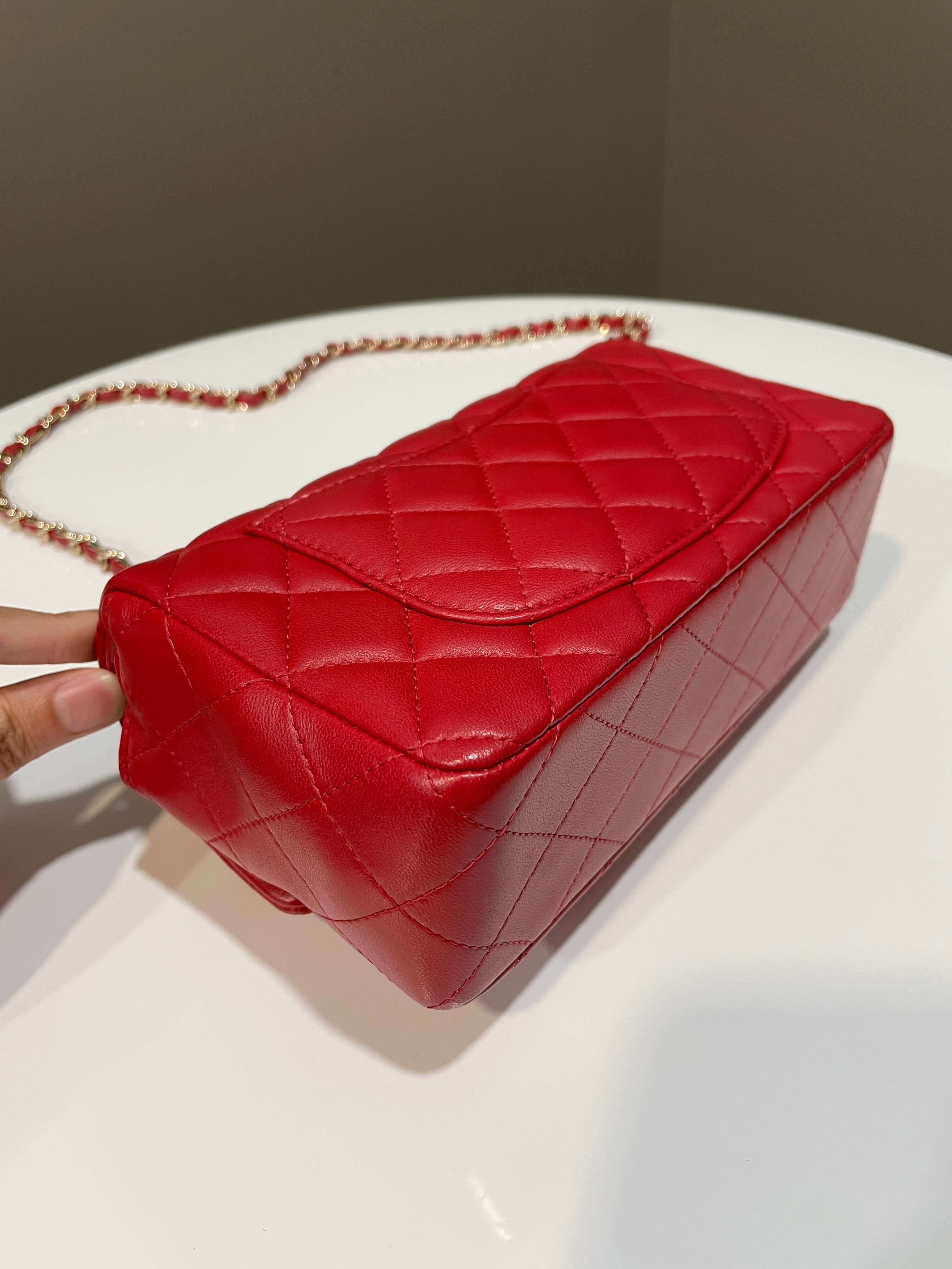 Chanel 20S Classic Quilted Mini Rectangular Dark Red Lambskin