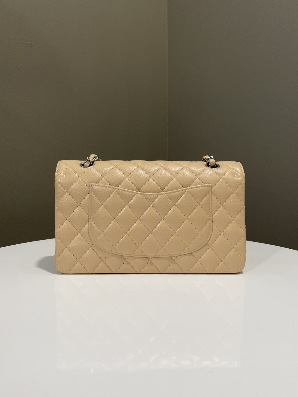 Chanel Classic Quilted Medium Double Flap Beige Claire