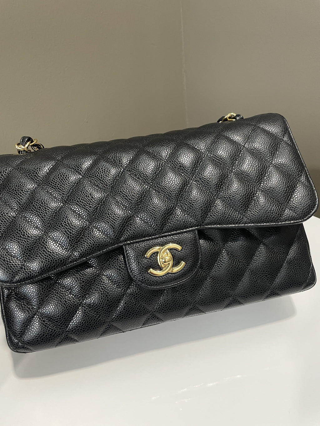 Chanel Classic Quilted Jumbo Double Flap Black Caviar
