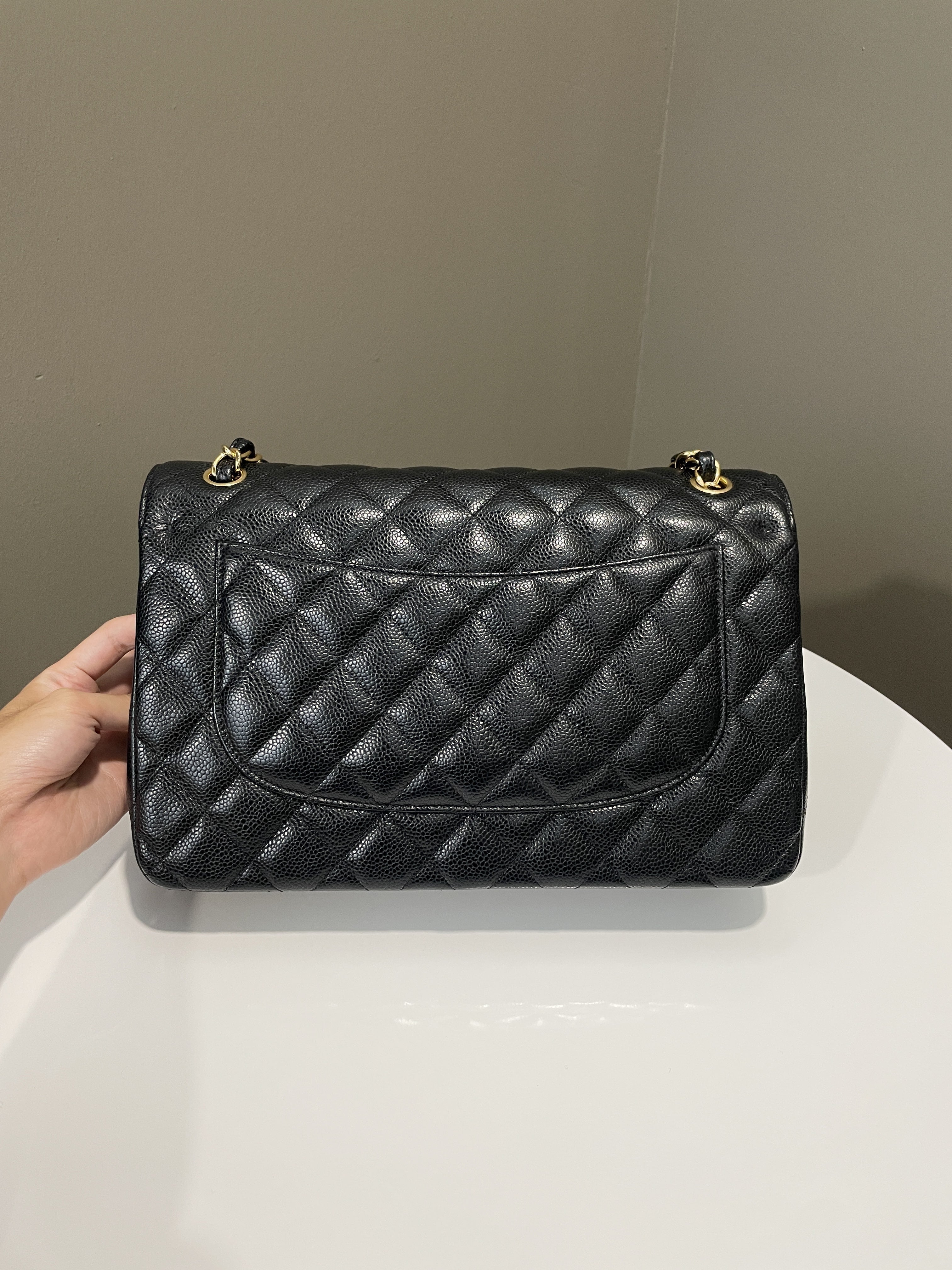 Chanel Classic Quilted Jumbo Double Flap Black Caviar