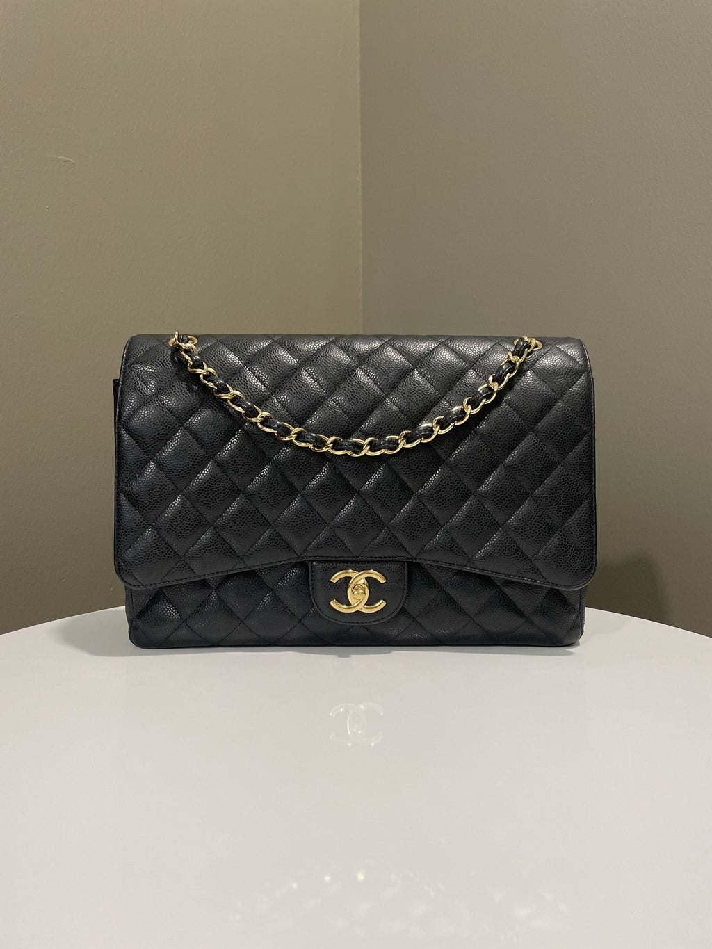 Chanel Classic Quilted Maxi Double Flap Black Caviar