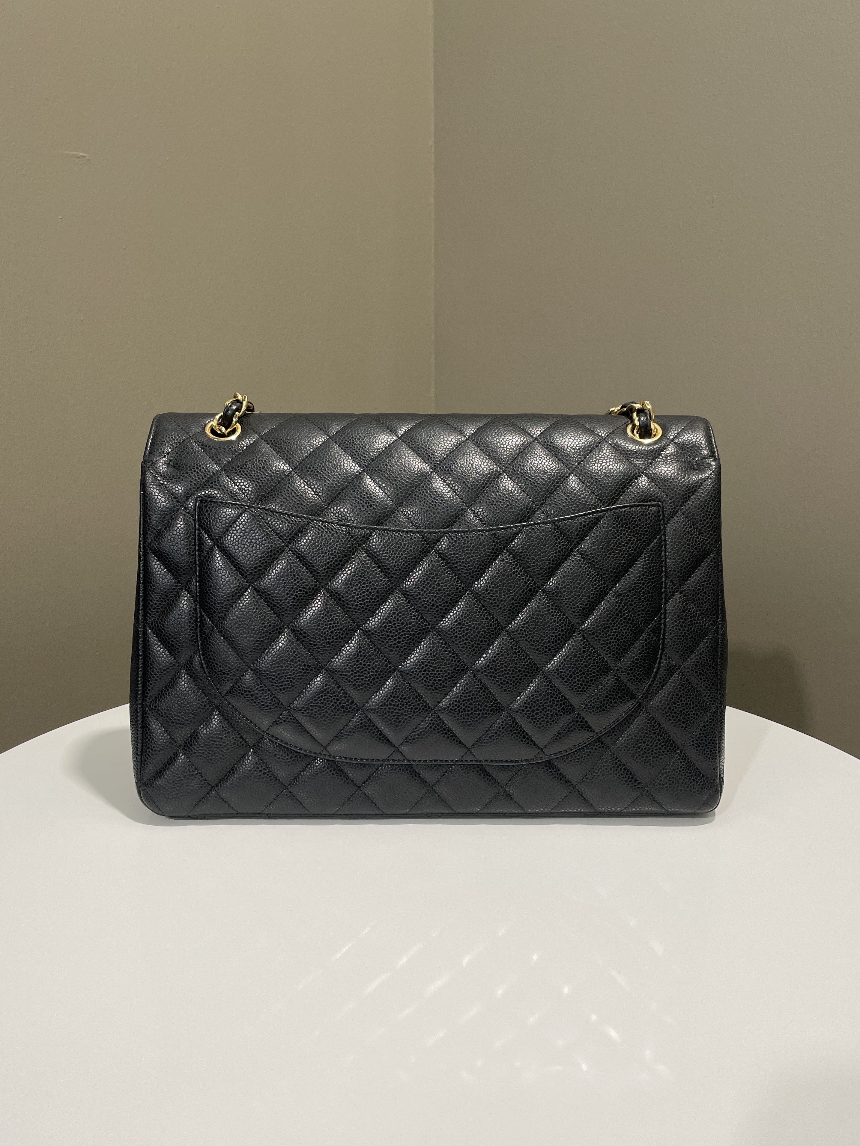 Chanel Classic Quilted Maxi Double Flap Black Caviar