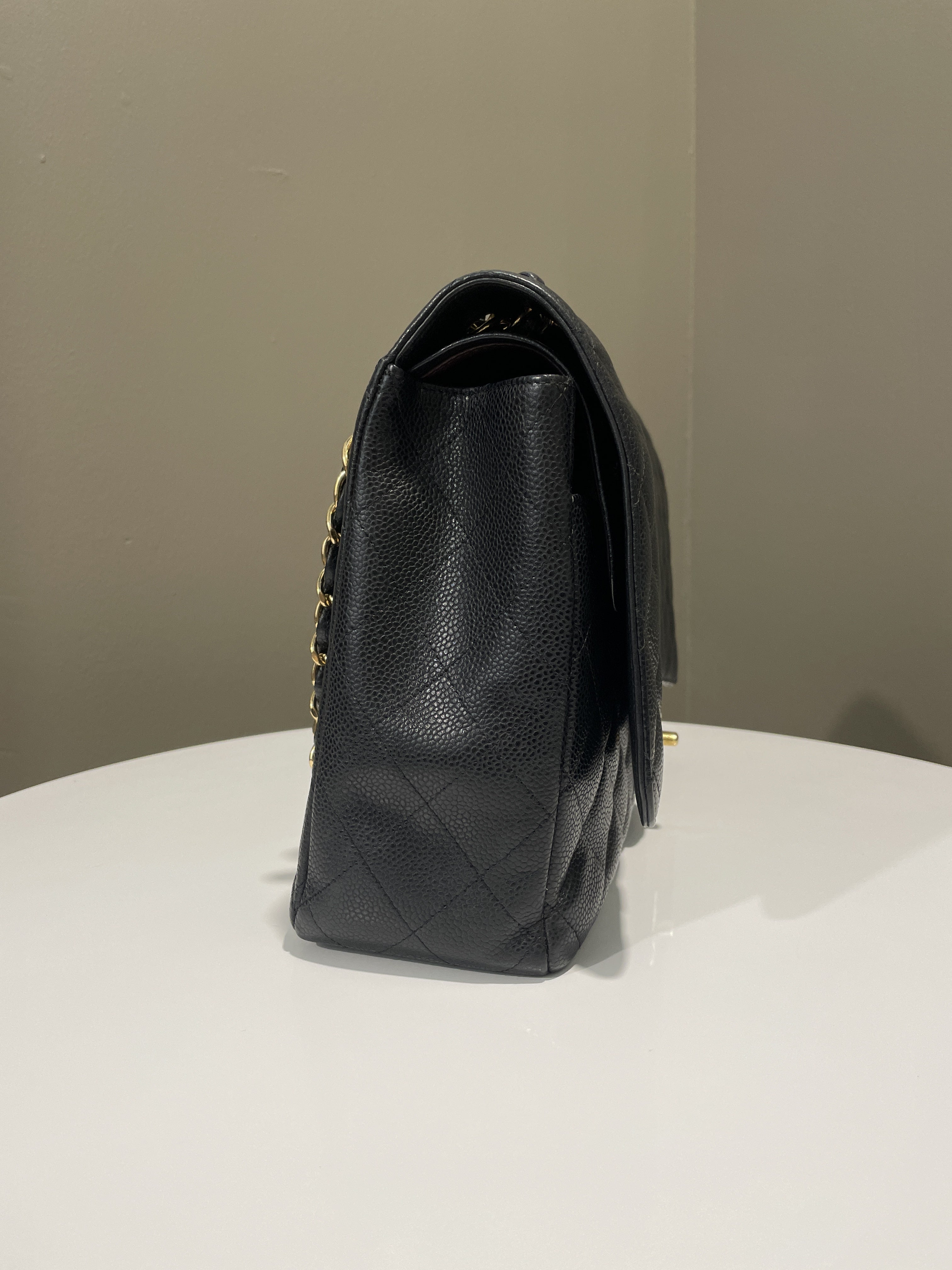 Chanel Classic Quilted Maxi Double Flap Black Caviar
