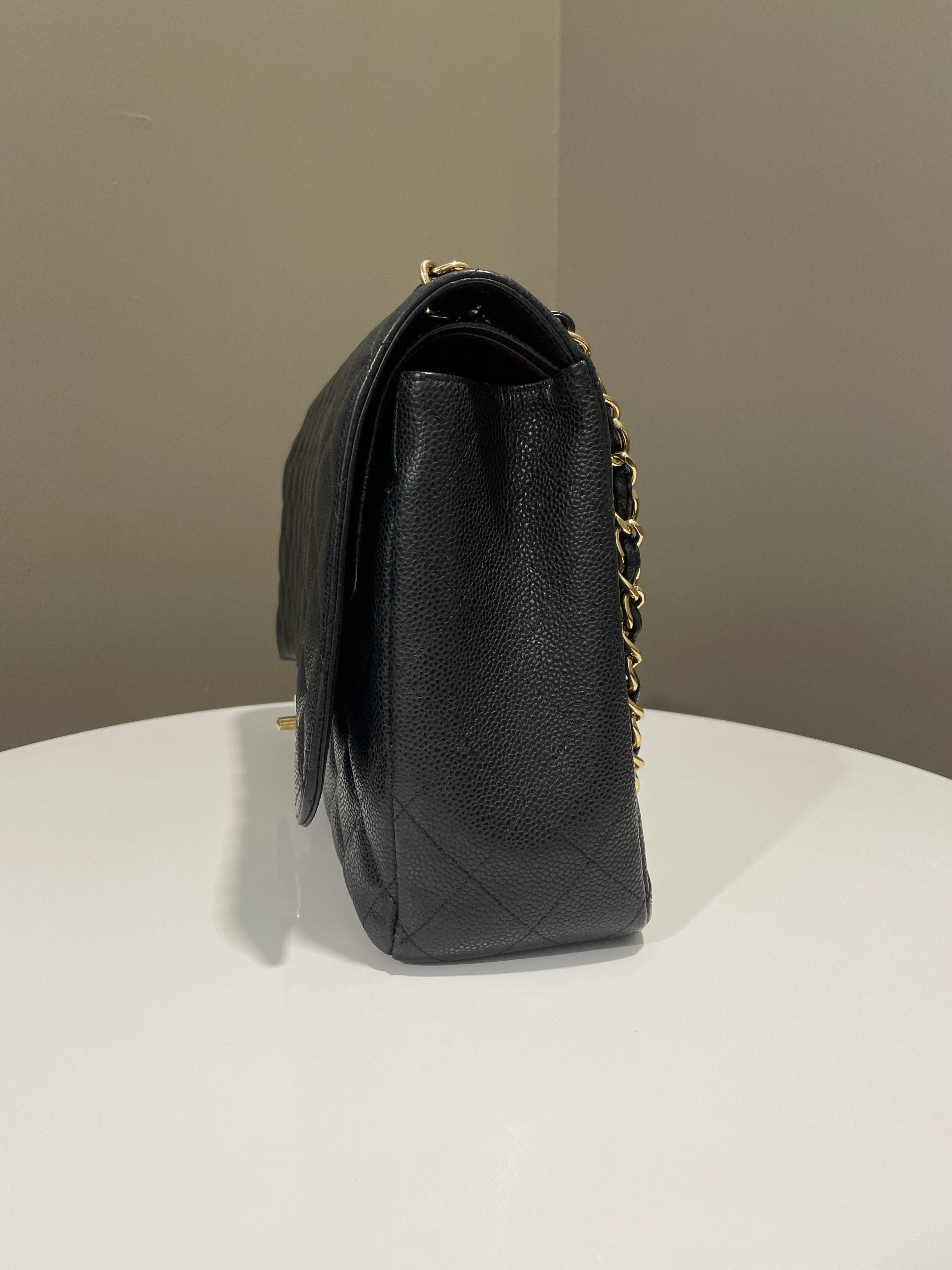 Chanel Classic Quilted Maxi Double Flap Black Caviar