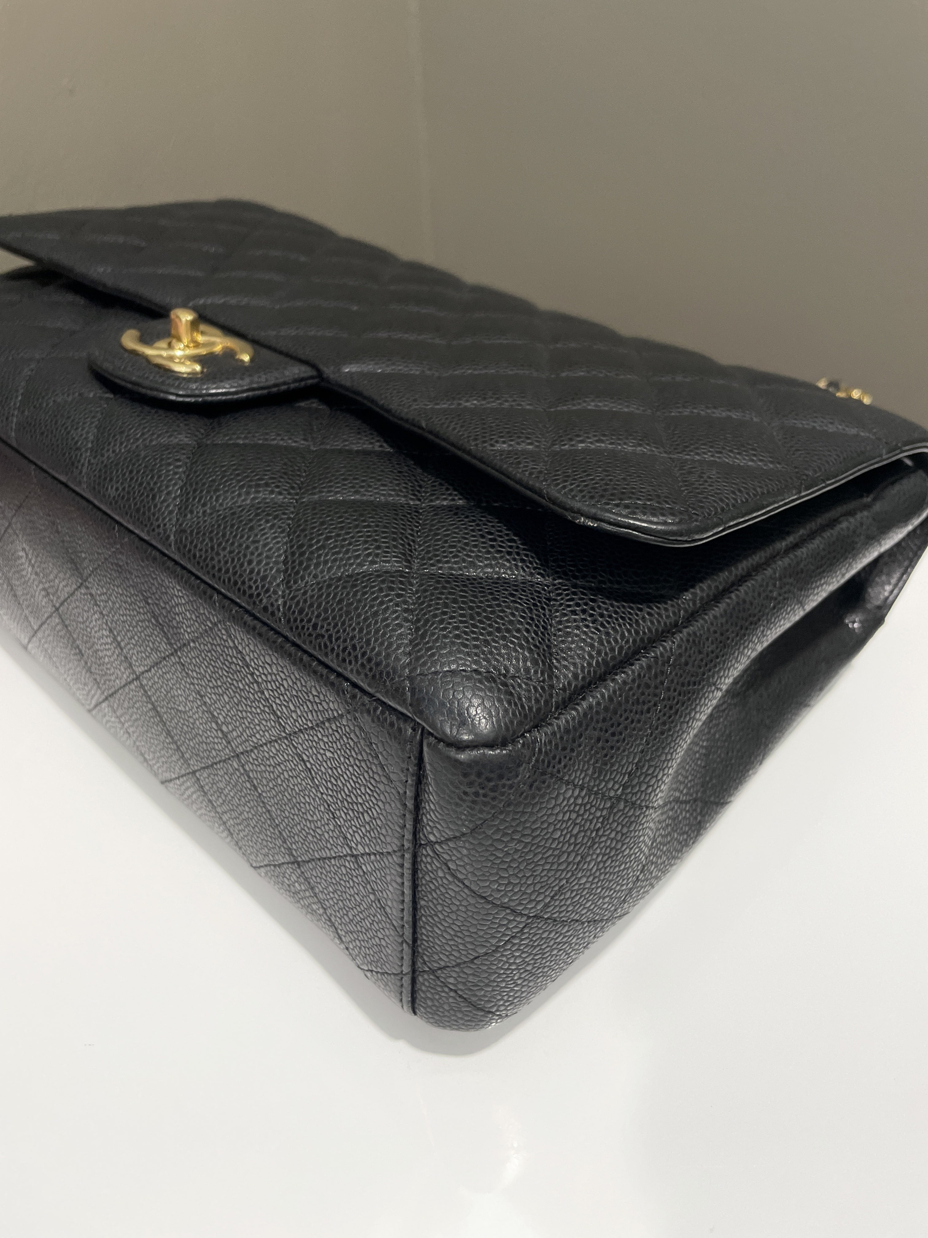 Chanel Classic Quilted Maxi Double Flap Black Caviar