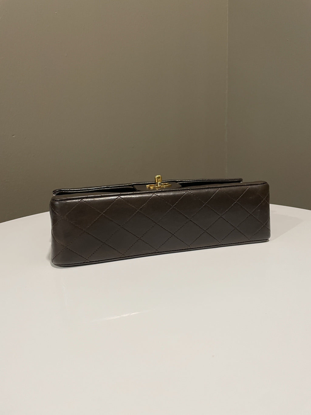Chanel Vintage Classic Quilted Medium Double Flap Brown Lambskin