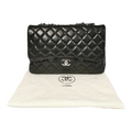 Chanel Classic Single Flap Jumbo Black Lambskin SiLouis Vuittoner