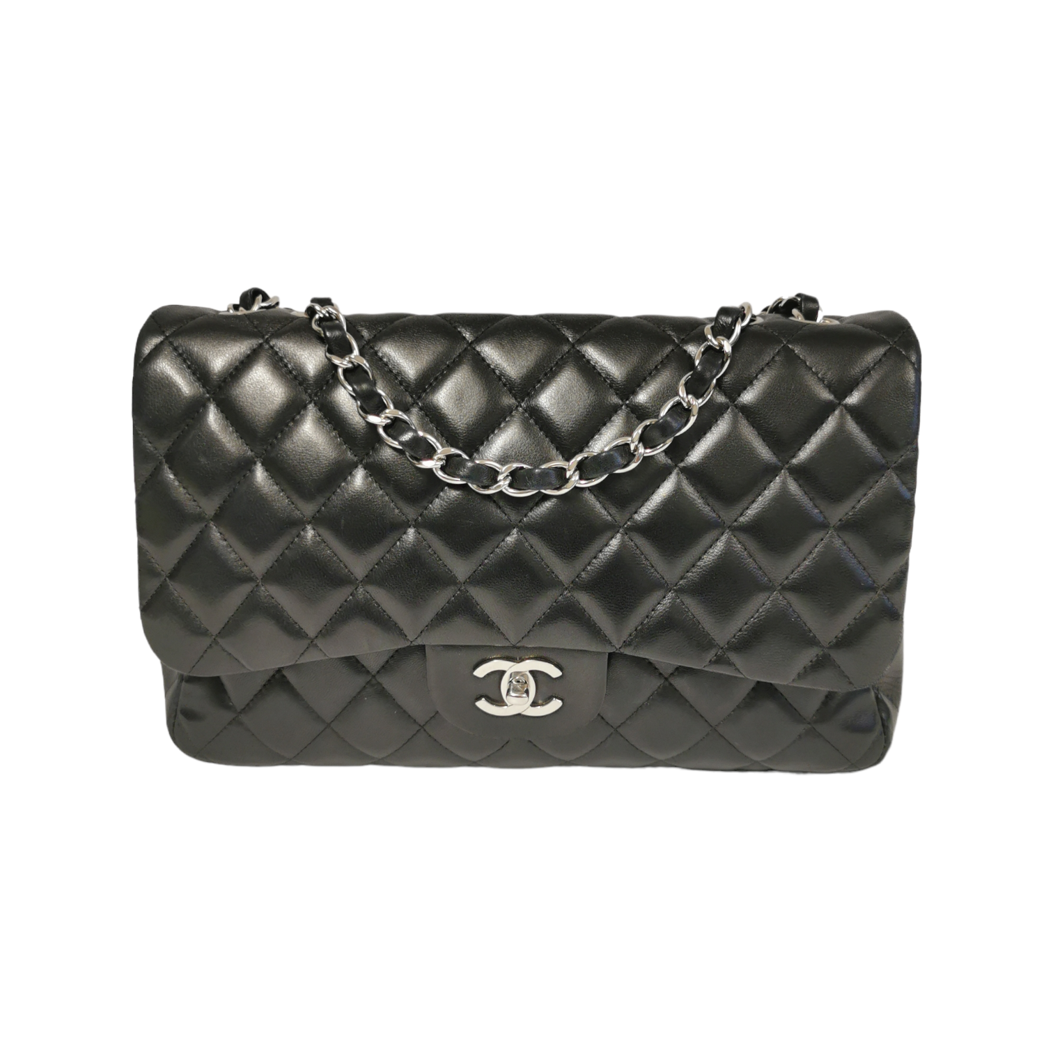 Chanel Classic Single Flap Jumbo Black Lambskin SiLouis Vuittoner