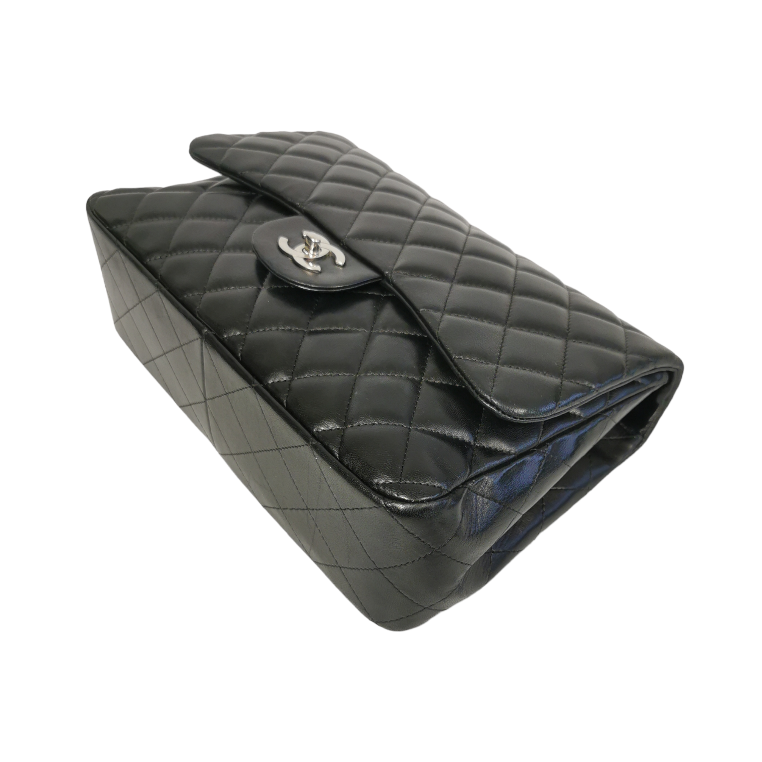 Chanel Classic Single Flap Jumbo Black Lambskin SiLouis Vuittoner