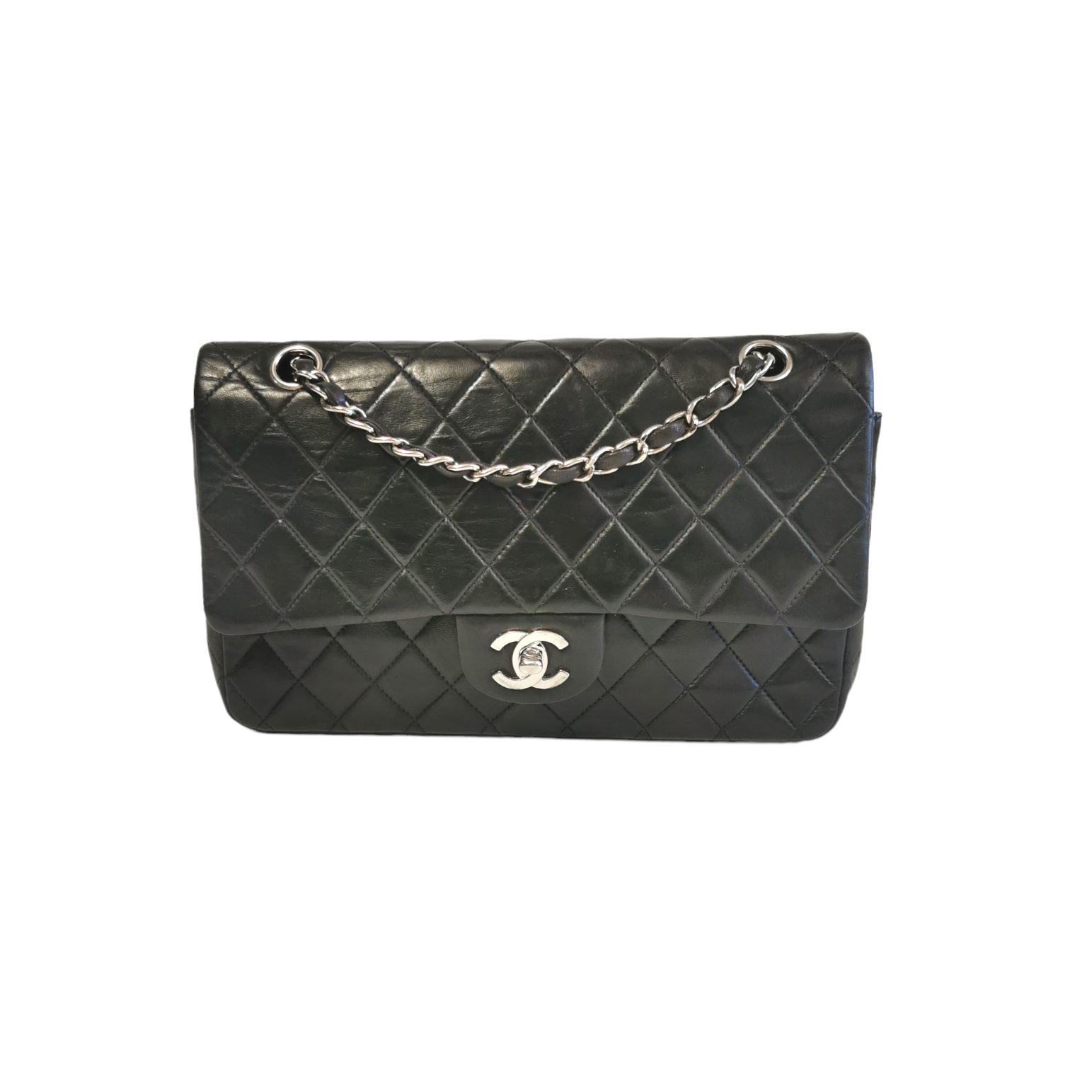 Chanel Classic Double Flap Medium Black Lambskin SiLouis Vuittoner