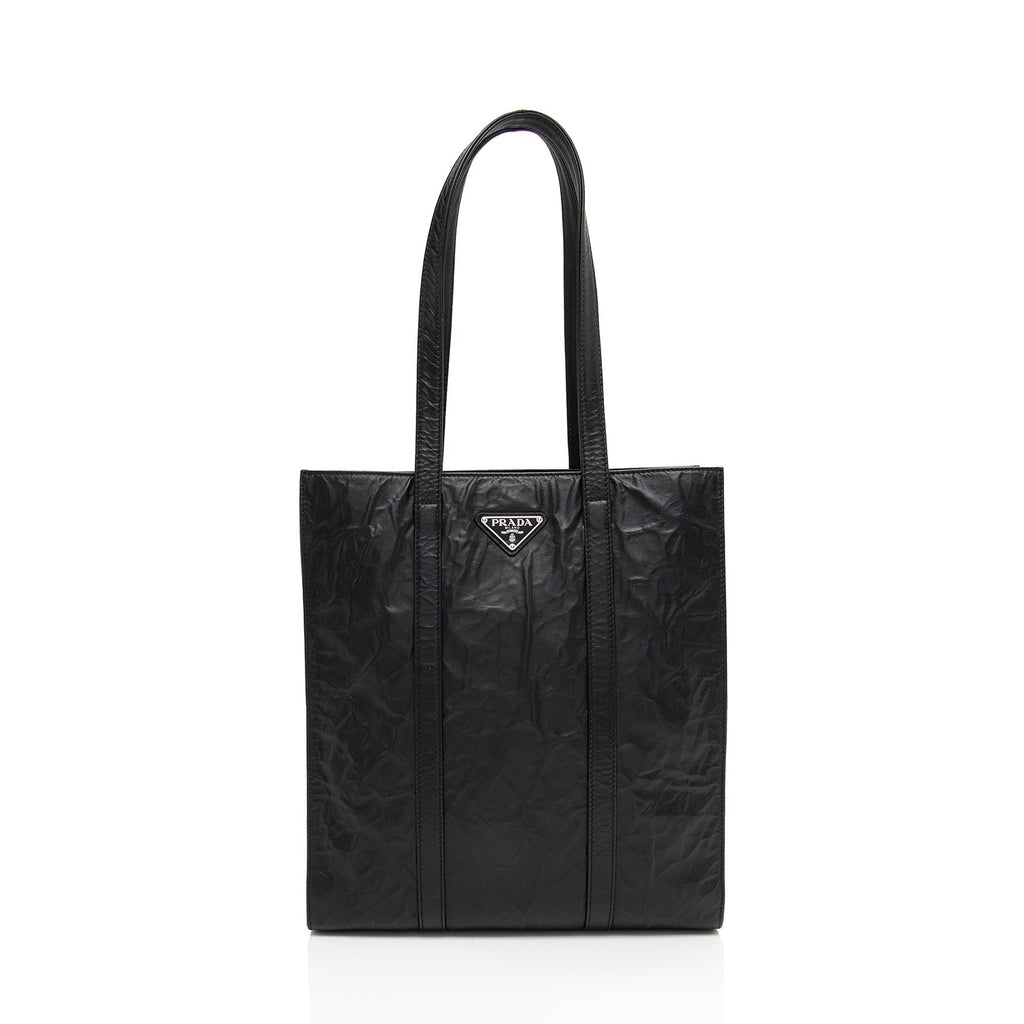 Prada Antique Nappa Leather Small Shopping Tote (SHF-NTTczZ)