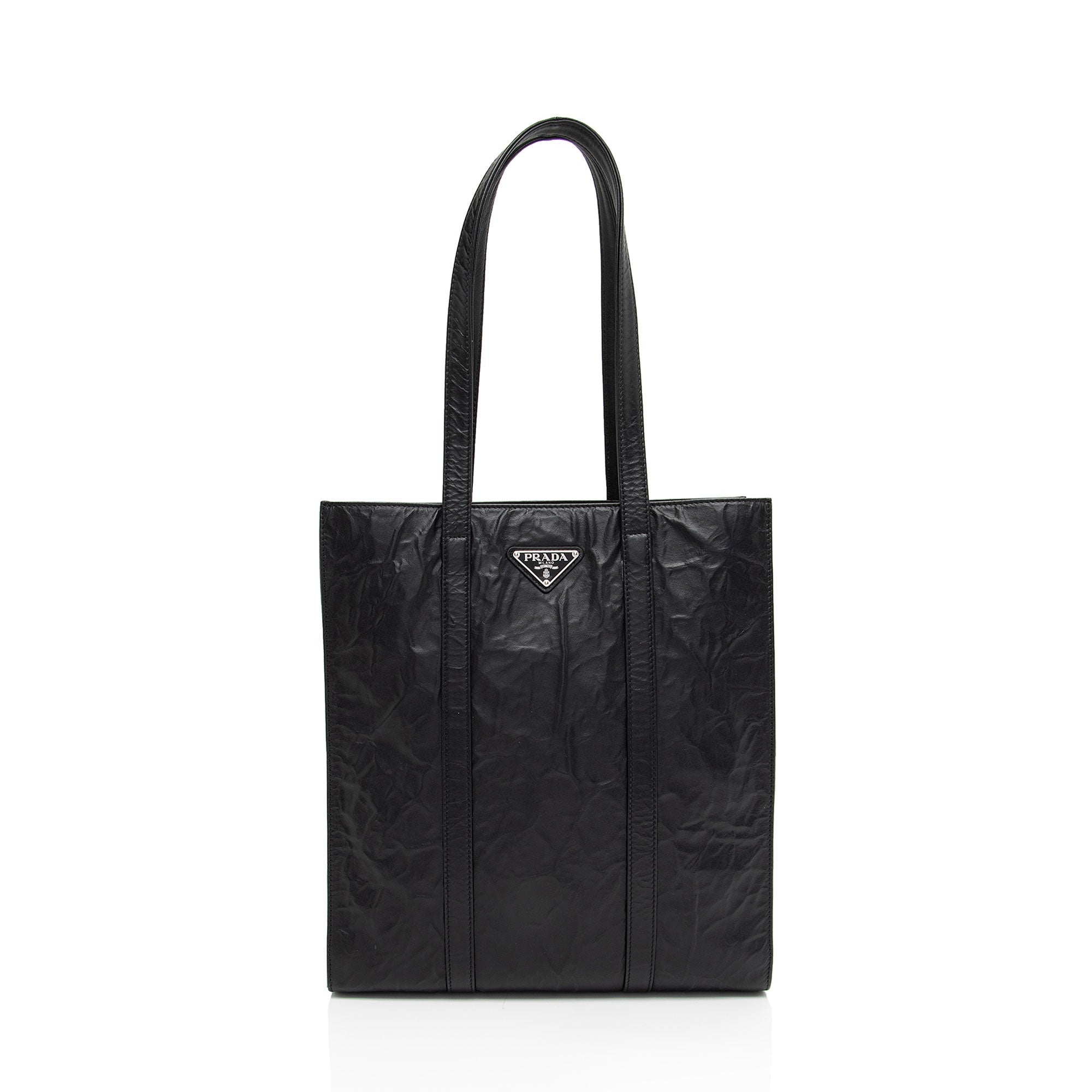 Prada Antique Nappa Leather Small Shopping Tote (SHF-NTTczZ)