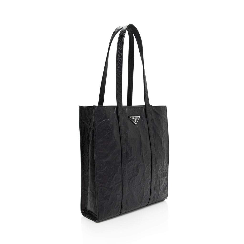 Prada Antique Nappa Leather Small Shopping Tote (SHF-NTTczZ)