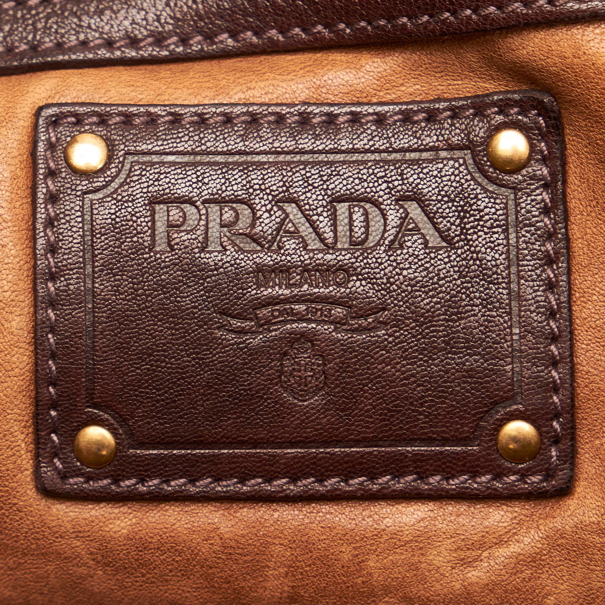 Prada Aviator Studded Leather Tote Bag (SHG-29206)