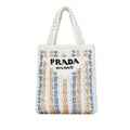 Prada Beaded Raffia Logo Tote (SHG-dzCs8E)