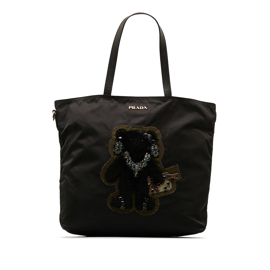 Prada Beijing Olympics Teddy Bear Tessuto Tote Bag (SHG-ITCLxp)