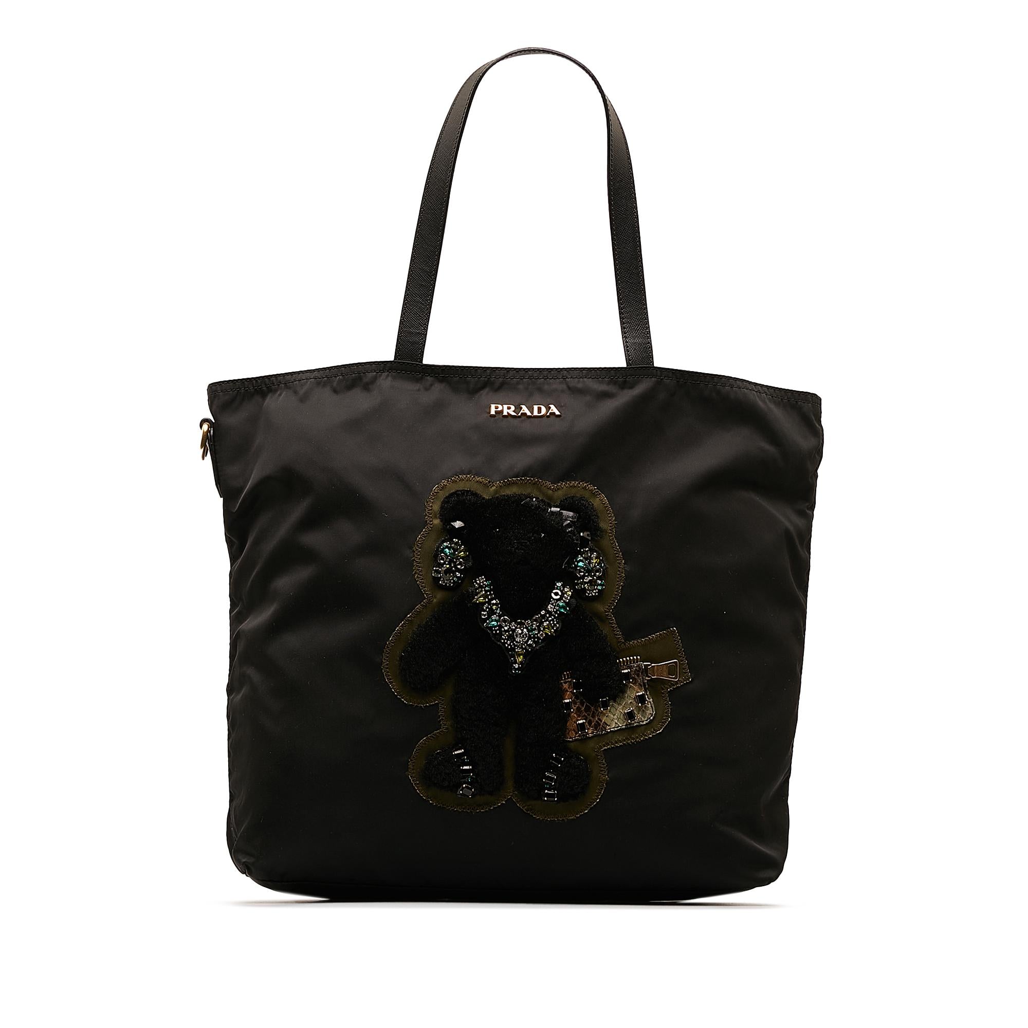 Prada Beijing Olympics Teddy Bear Tessuto Tote Bag (SHG-ITCLxp)
