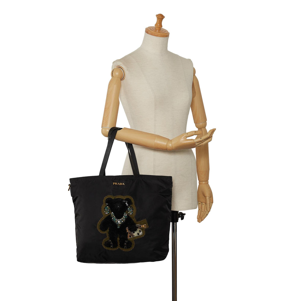 Prada Beijing Olympics Teddy Bear Tessuto Tote Bag (SHG-ITCLxp)