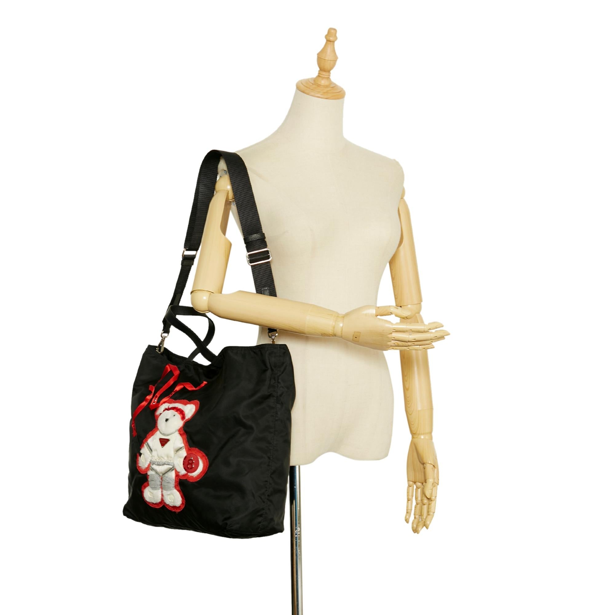 Prada Beijing Olympics Teddy Bear Tessuto Tote (SHG-37098)