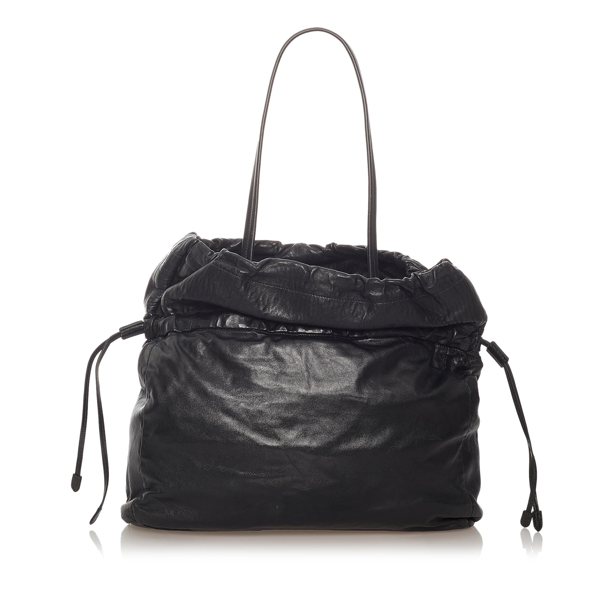 Prada Bow Lambskin Leather Tote Bag (SHG-27448)
