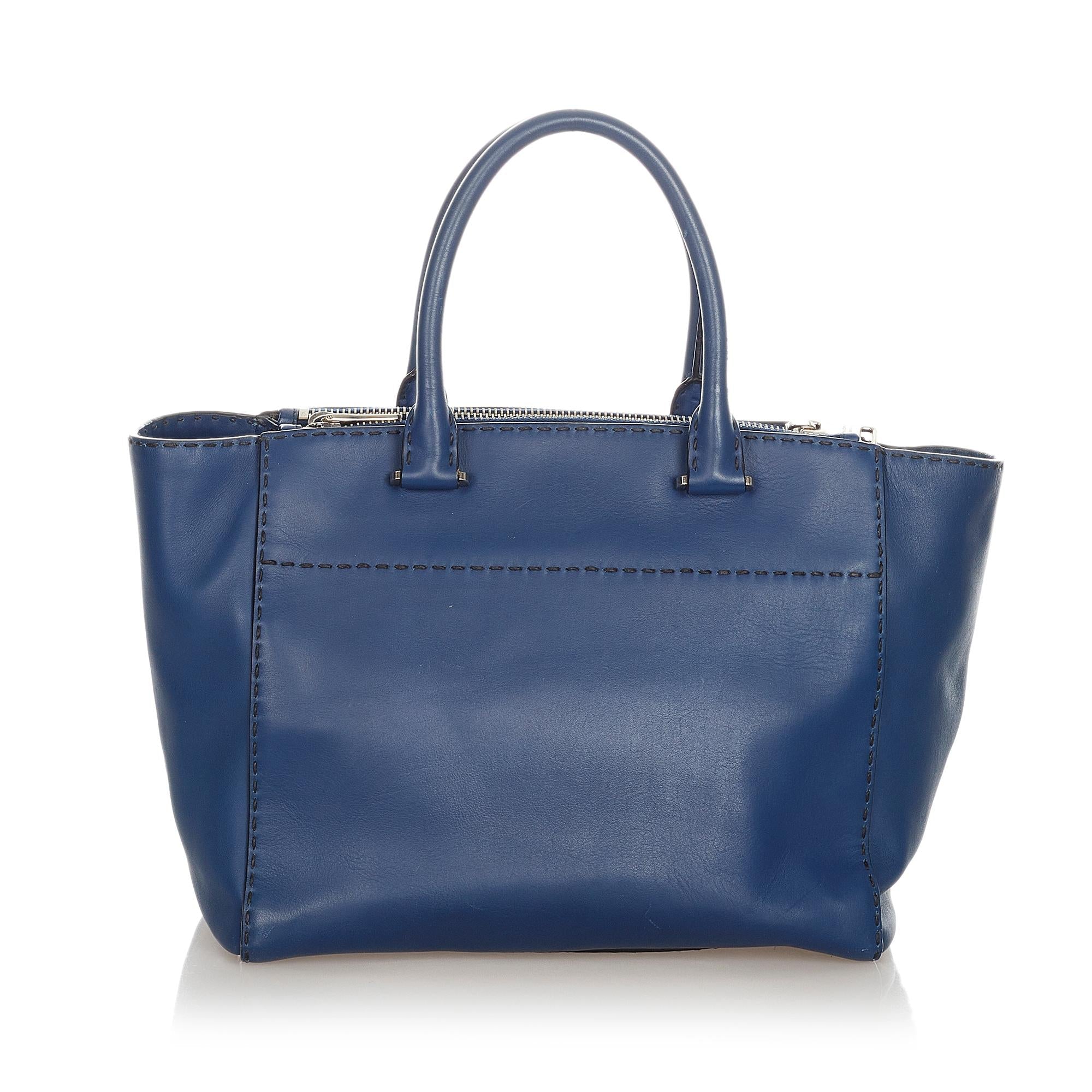 Prada Caflskin Stitched Tote Bag (SHG-23376)