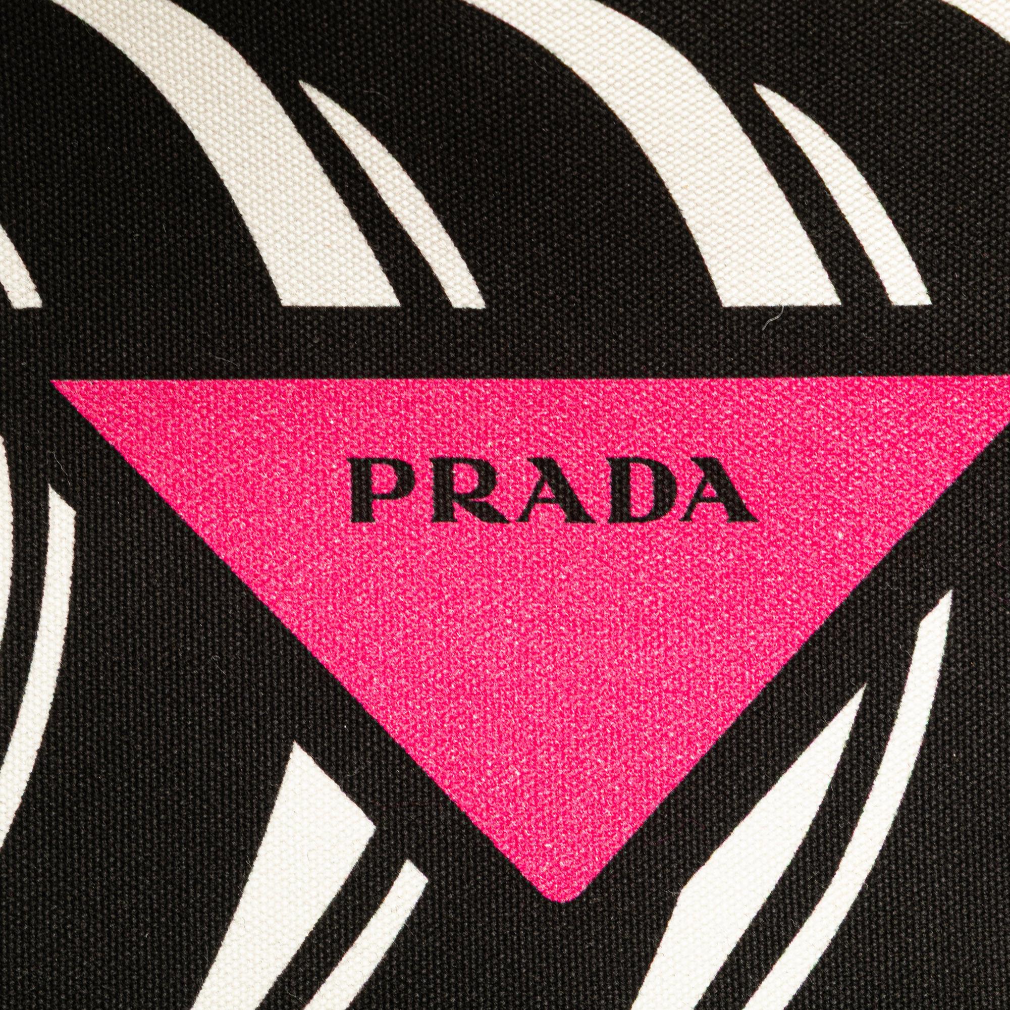 Prada Canapa Banana Print Tote