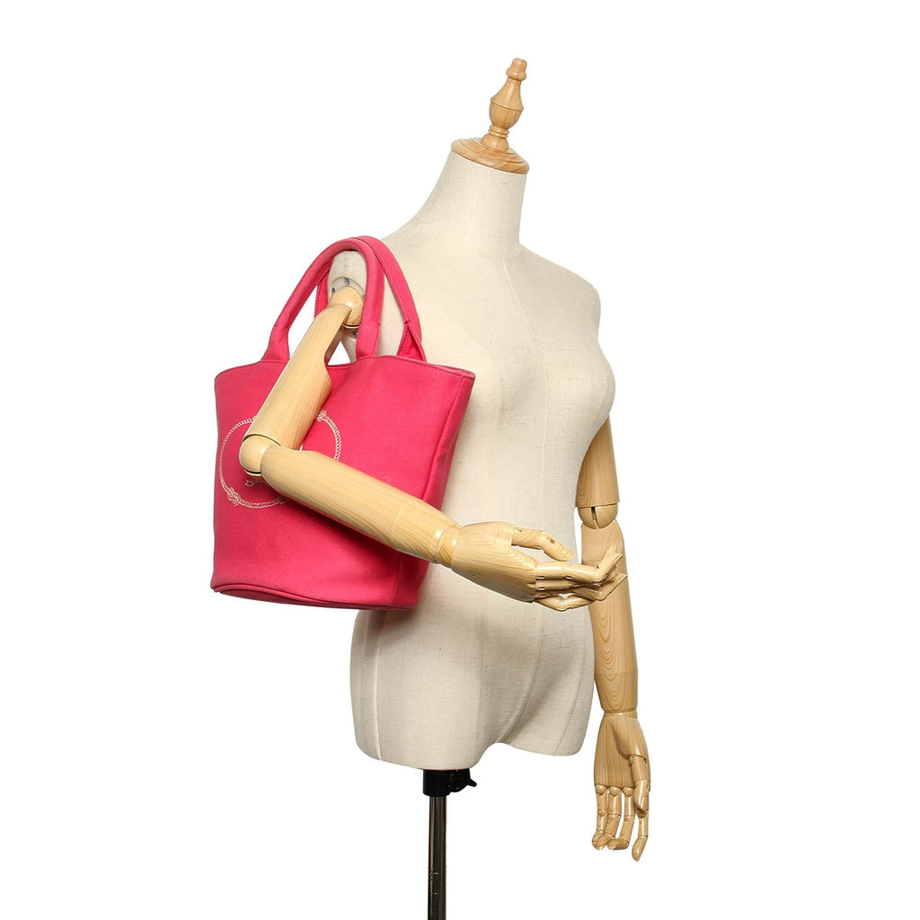 Prada Canapa Logo Canvas Tote Bag (SHG-14396)