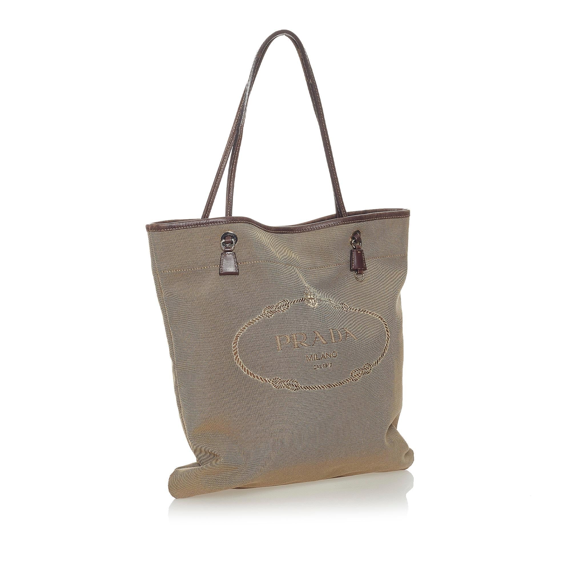 Prada Canapa Logo Canvas Tote Bag (SHG-28188)