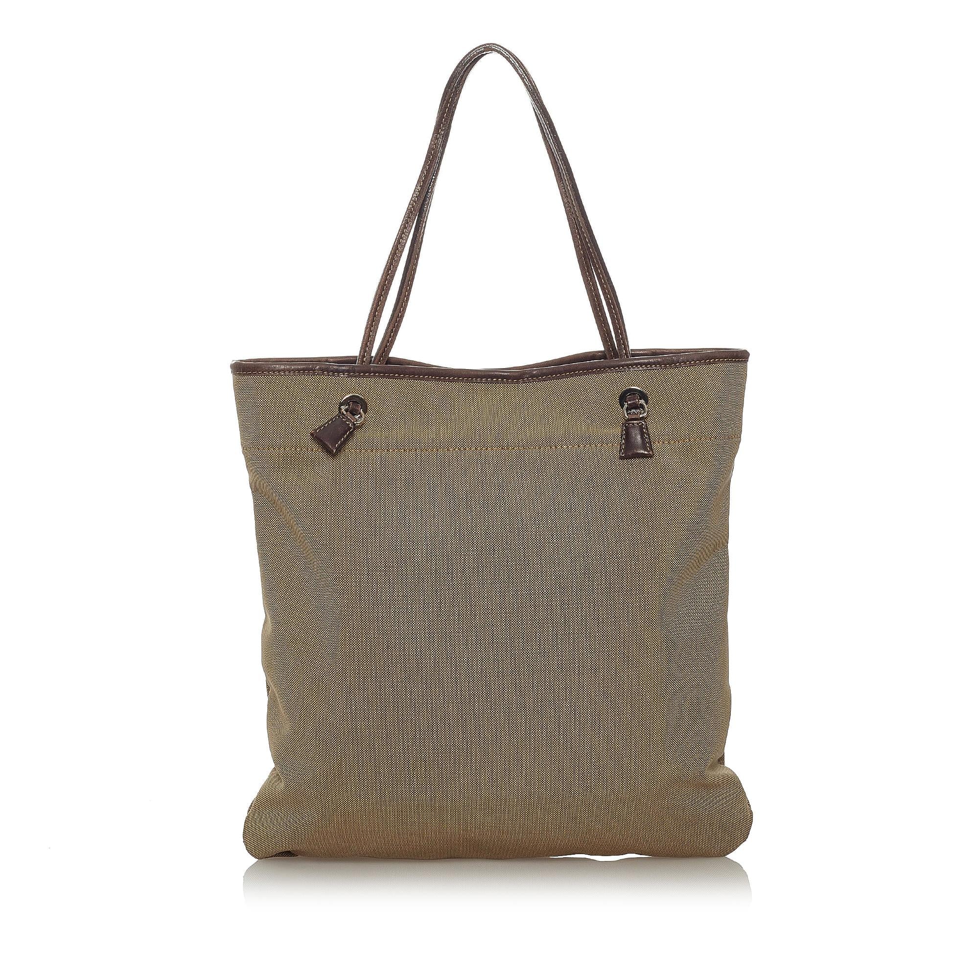 Prada Canapa Logo Canvas Tote Bag (SHG-28733)