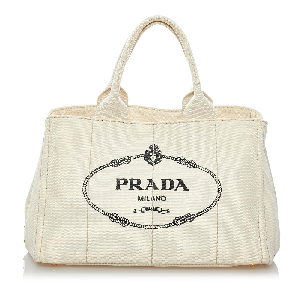 Prada Canapa Logo Canvas Tote Bag (SHG-29655)
