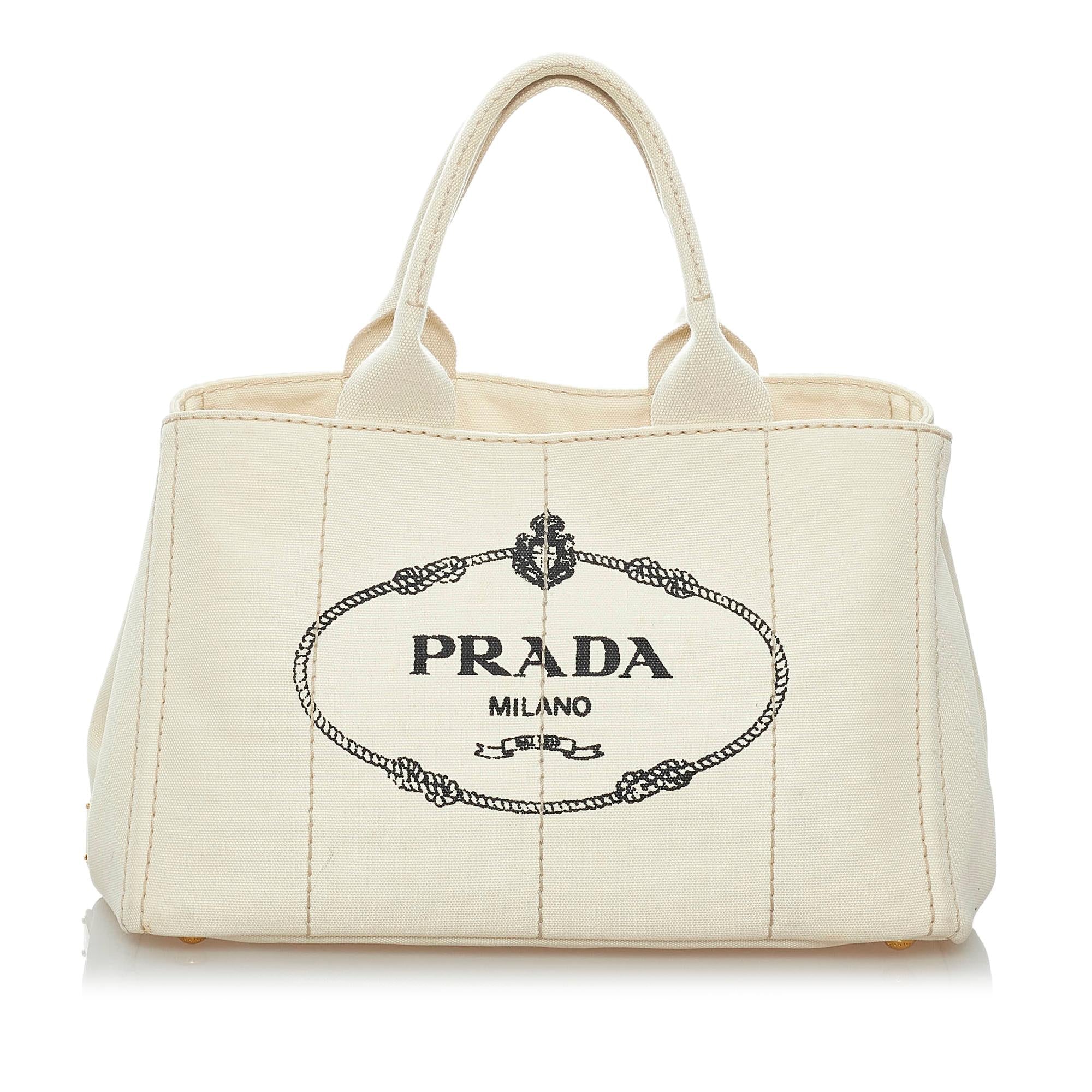 Prada Canapa Logo Canvas Tote Bag (SHG-29655)