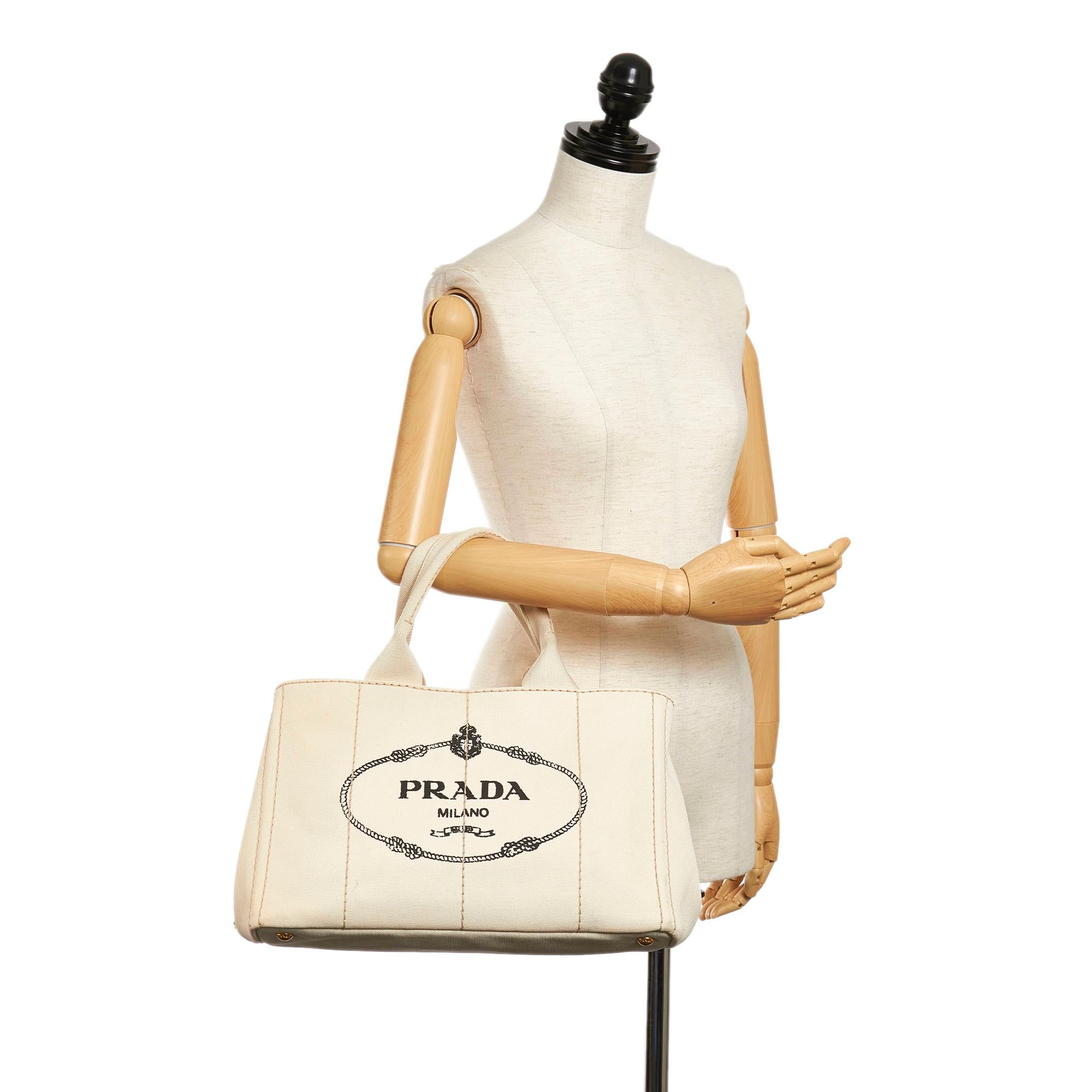 Prada Canapa Logo Canvas Tote Bag (SHG-29655)