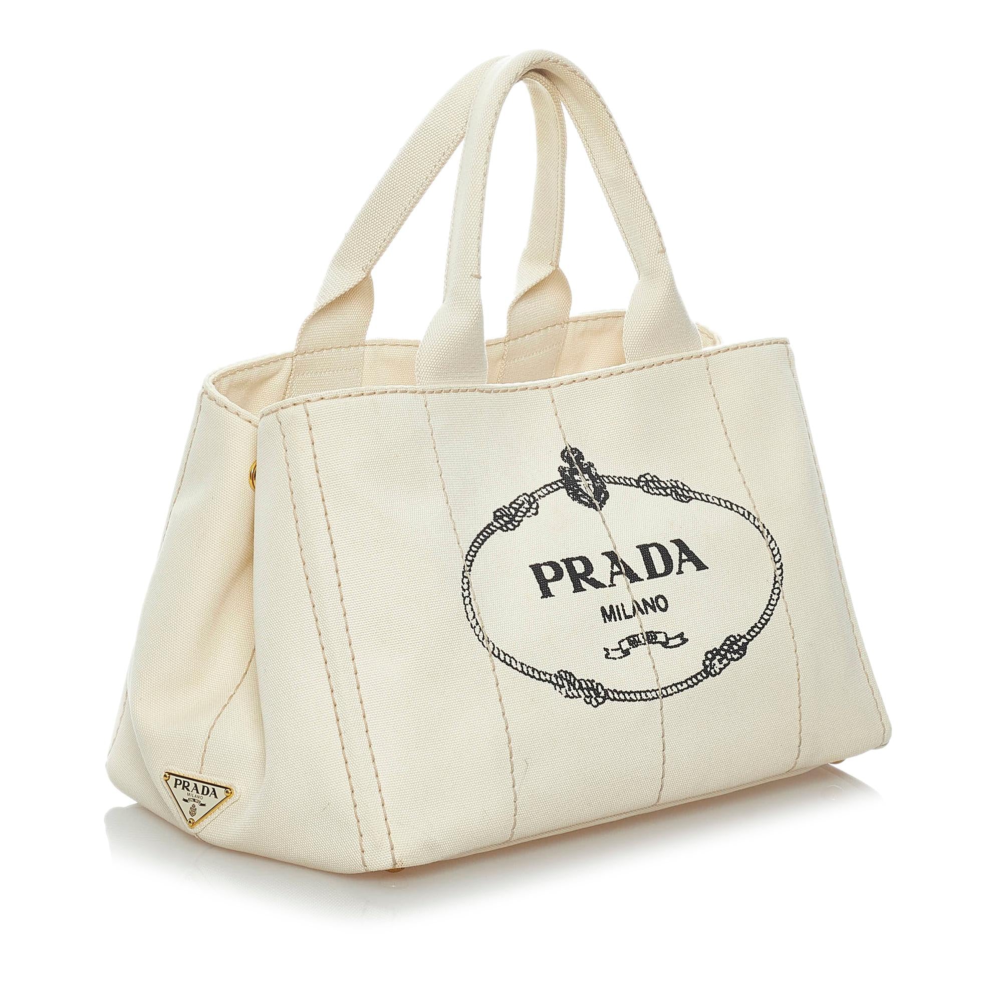 Prada Canapa Logo Canvas Tote Bag (SHG-29655)
